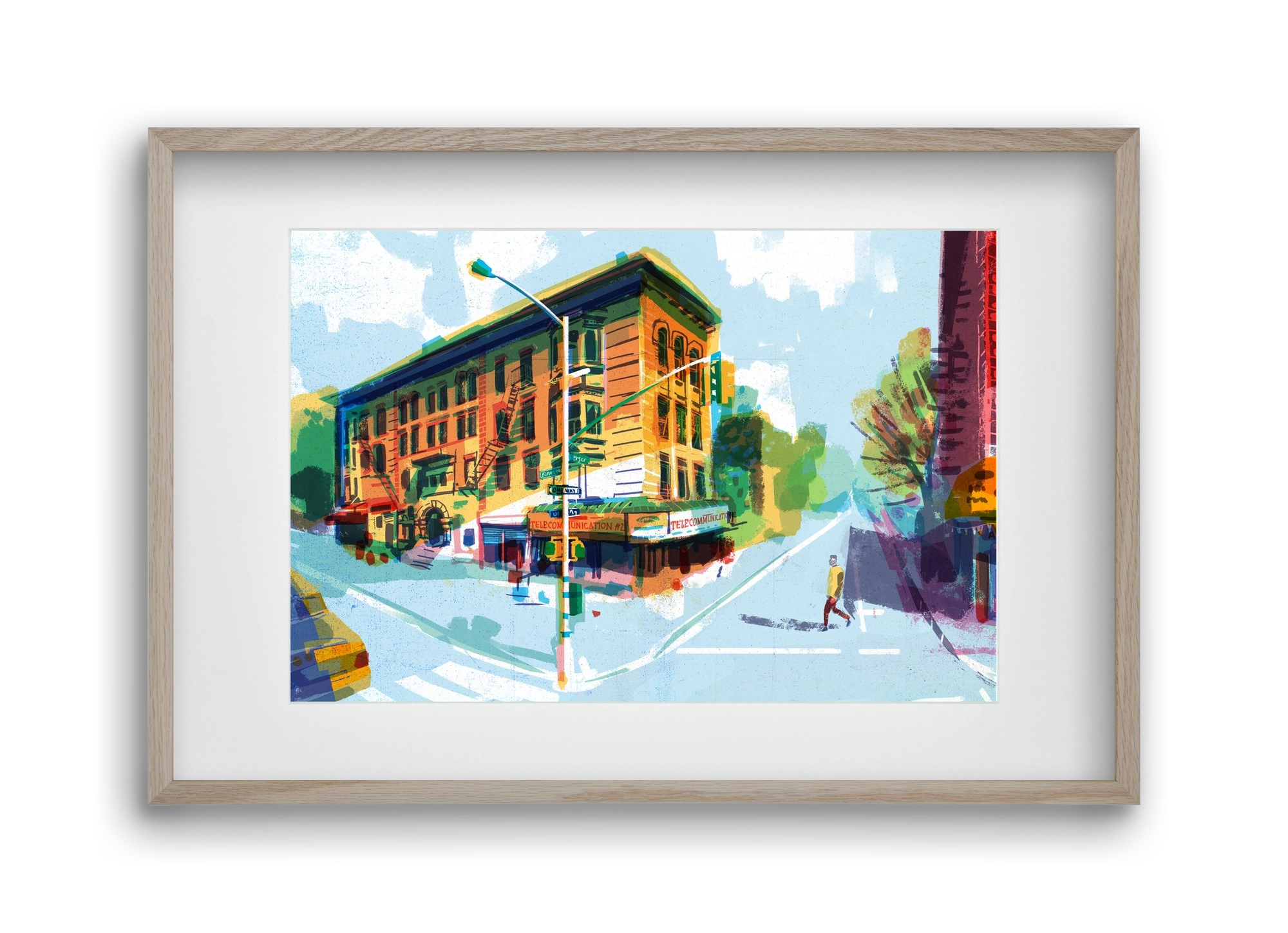 Street in New York 1, 45x30 cm (30x20 cm), Tölgy keret, paszpartuval