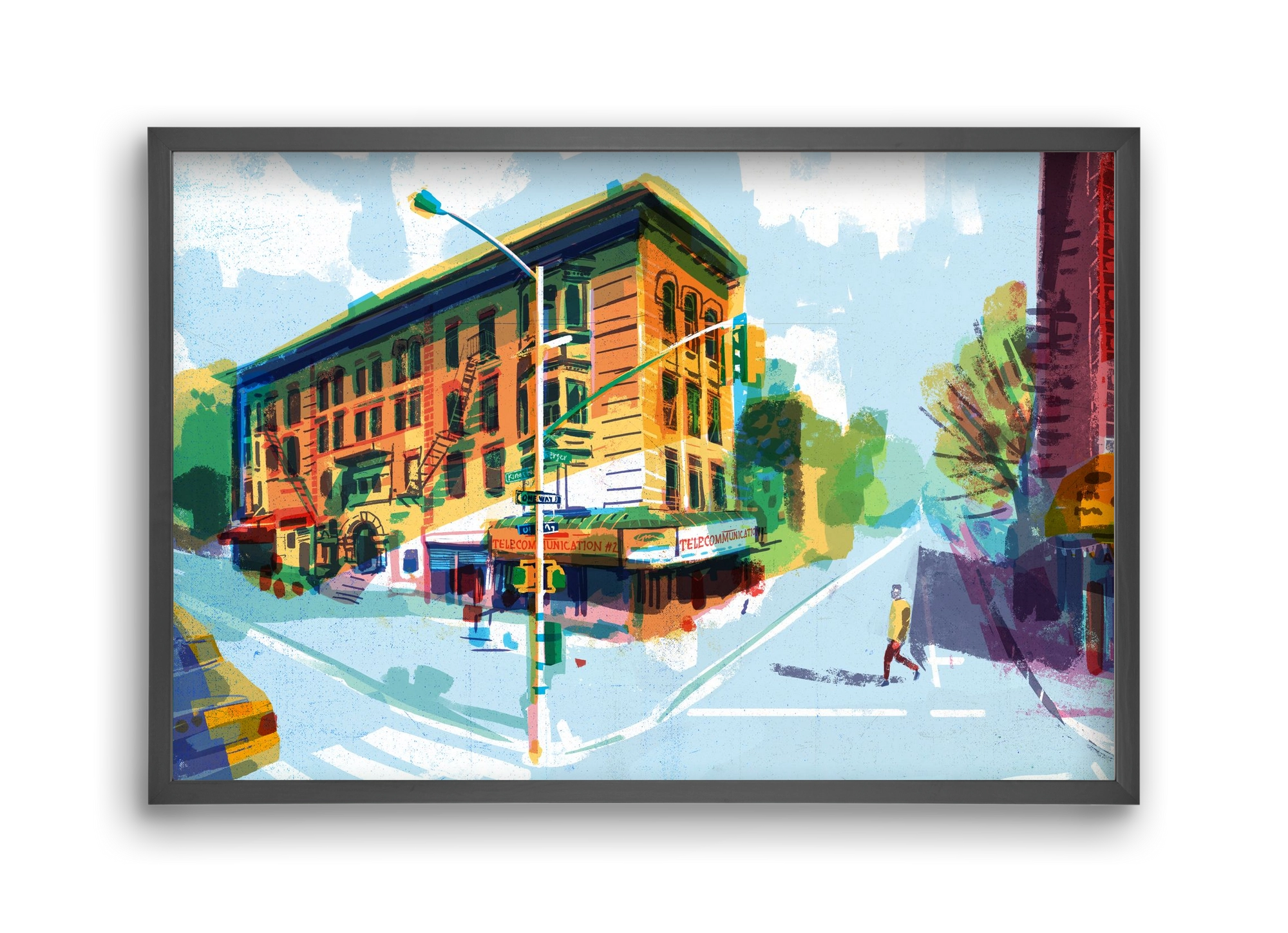 Street in New York 1, 45x30 cm (45x30 cm), Fekete keret