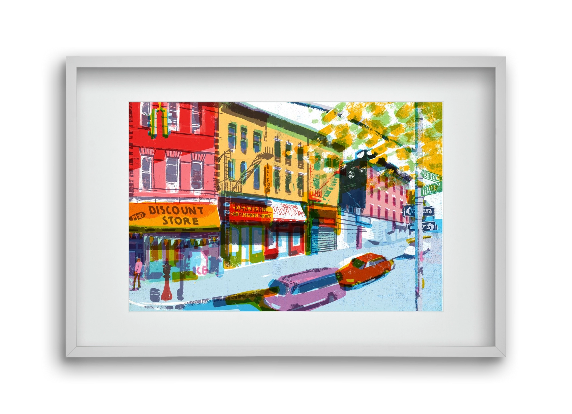 Street in New York 2, 45x30 cm (30x20 cm), Fehér keret, paszpartuval