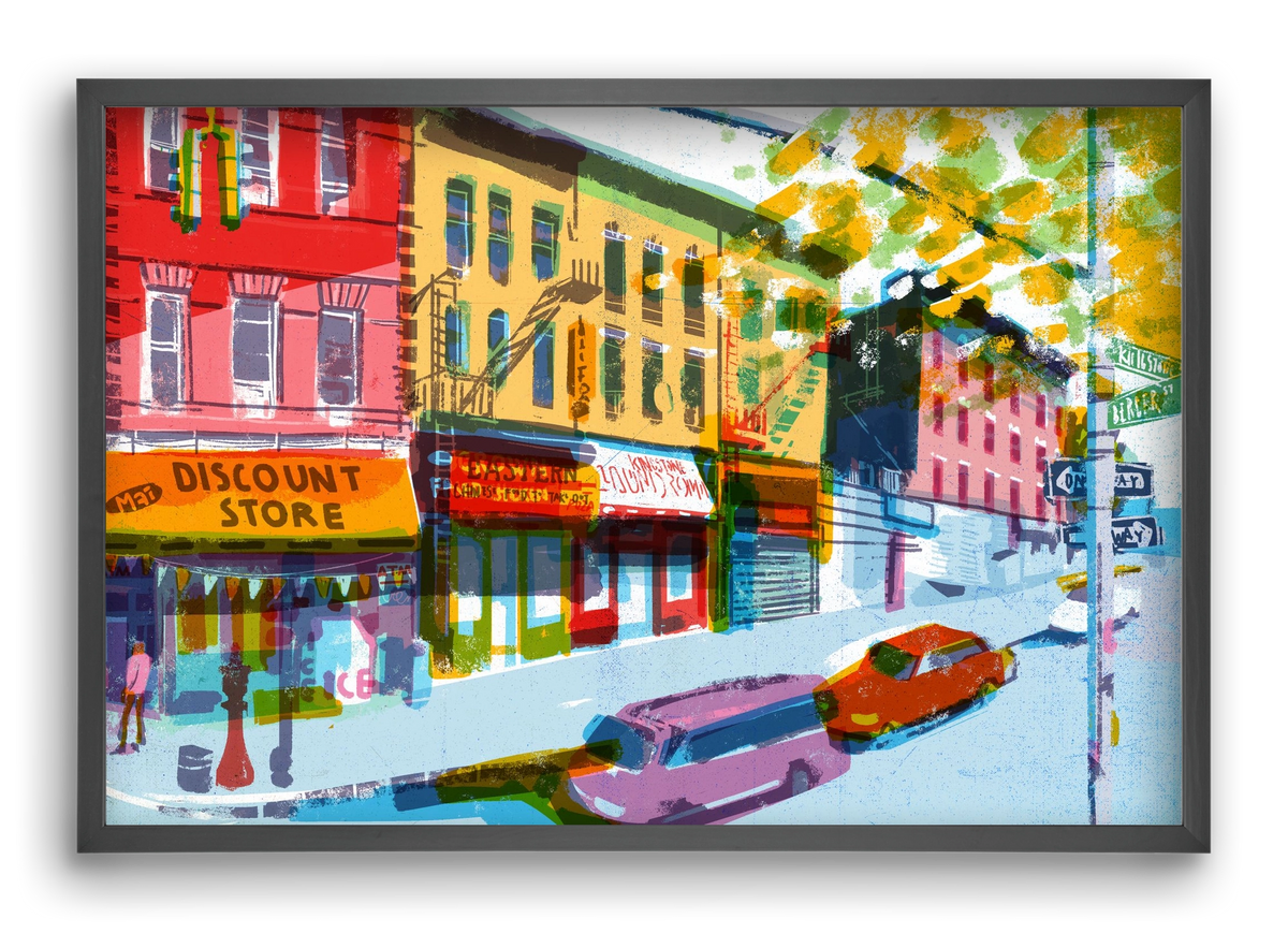 Street in New York 2, 60x40 cm (60x40 cm), Fekete keret