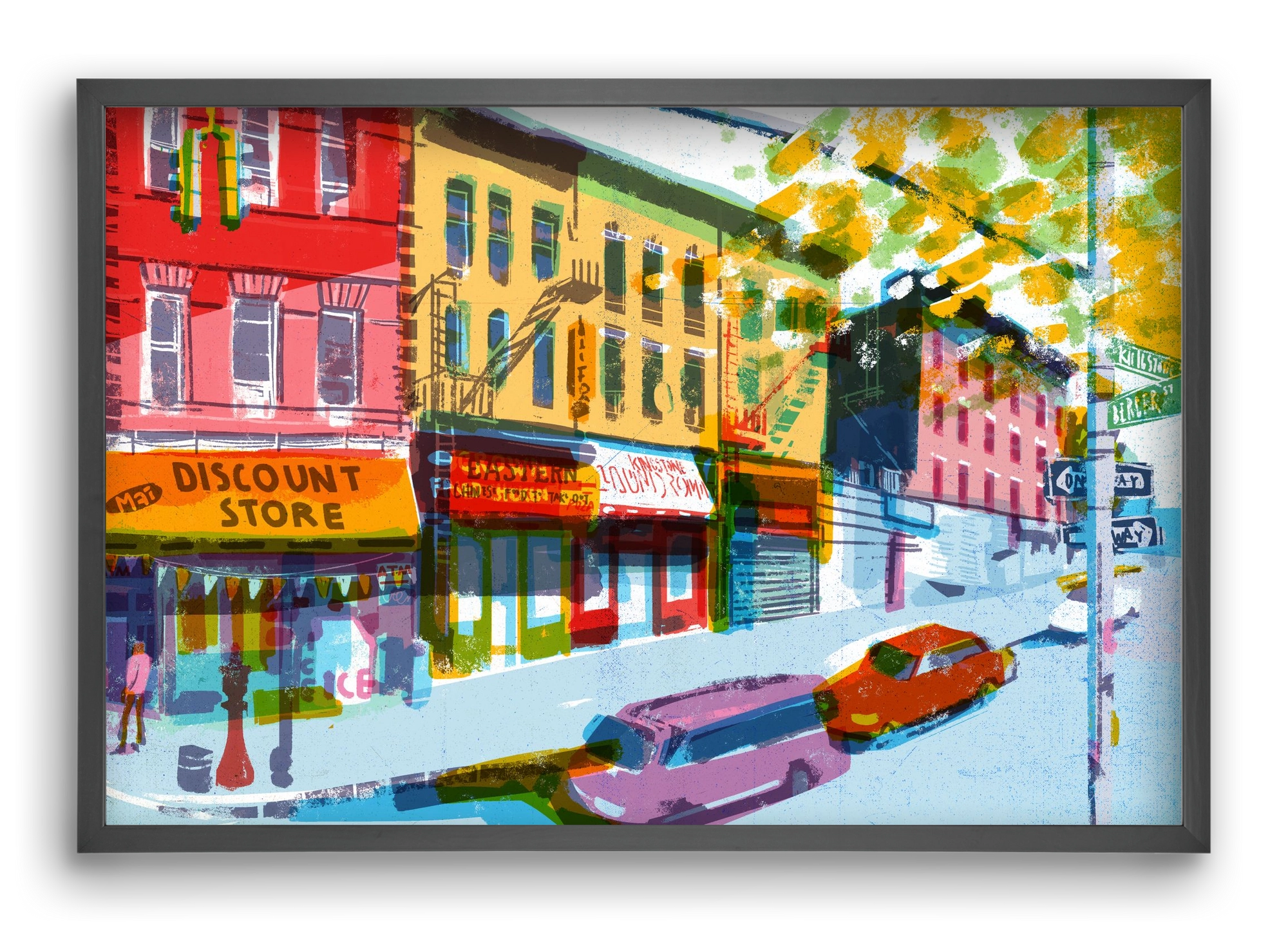 Street in New York 2, 60x40 cm (60x40 cm), Fekete keret