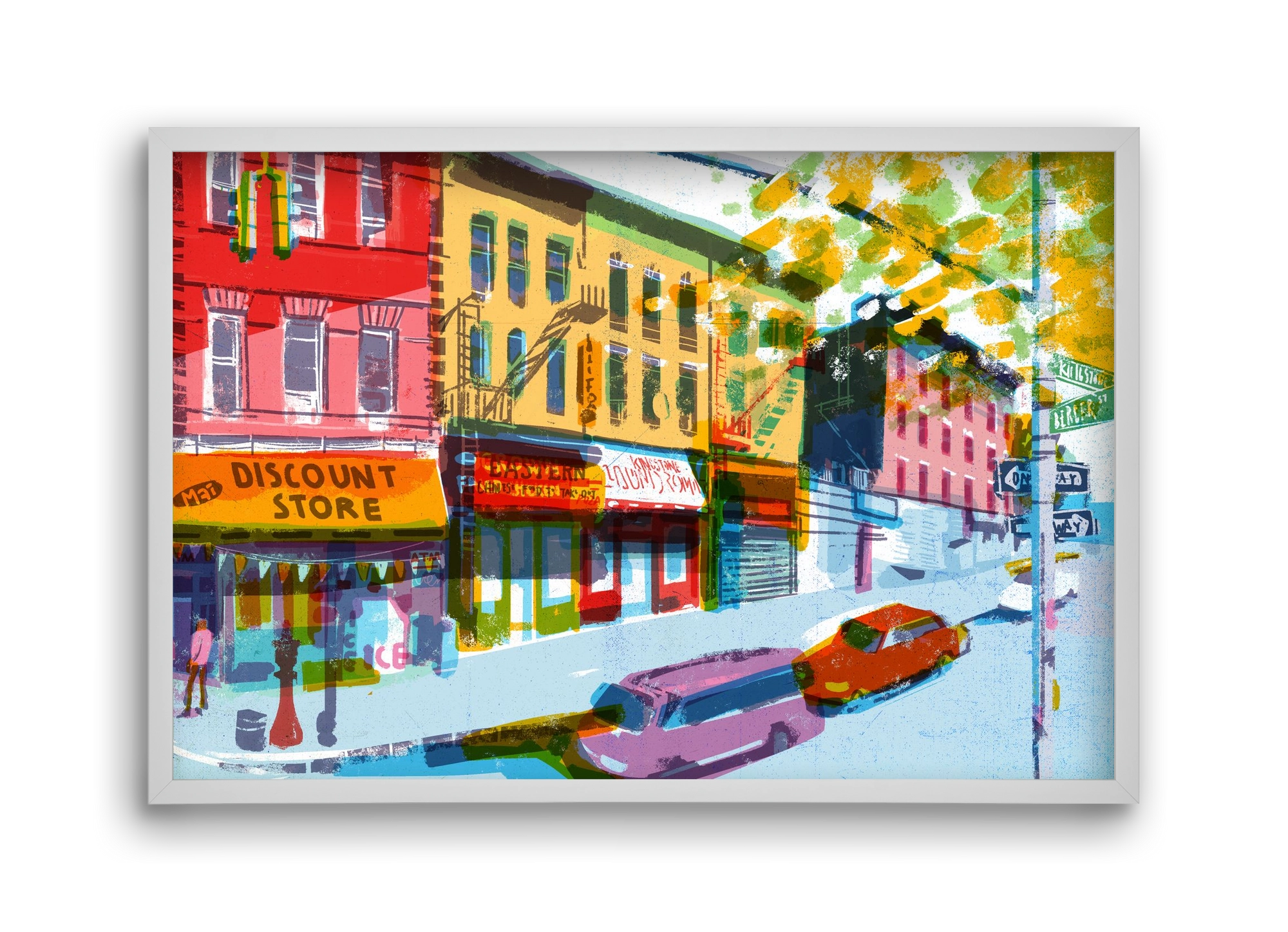 Street in New York 2, 45x30 cm (45x30 cm), Fehér keret