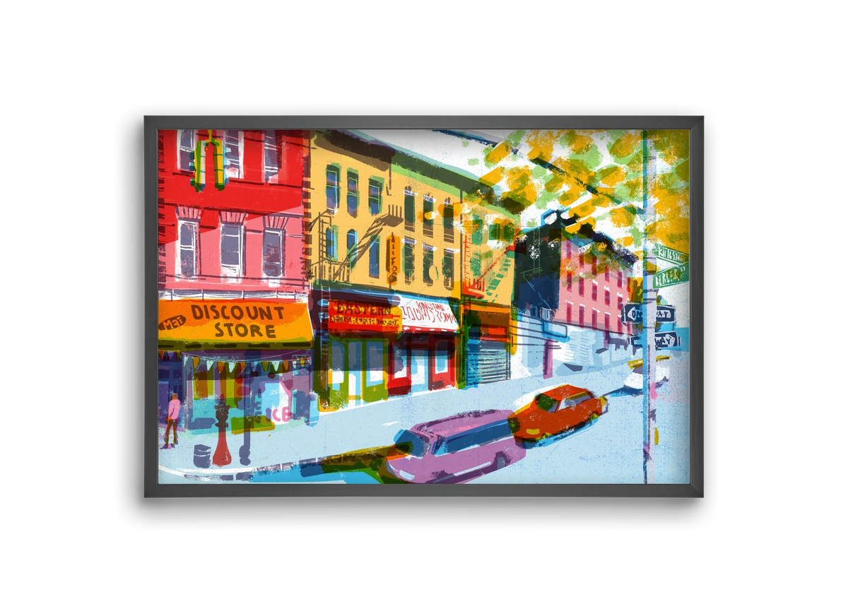 Street in New York 2, 30x20 cm (30x20 cm), Fekete keret