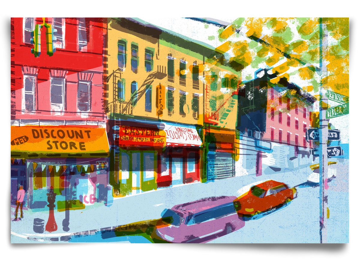 Street in New York 2, 90x60 cm, Keret nélkül