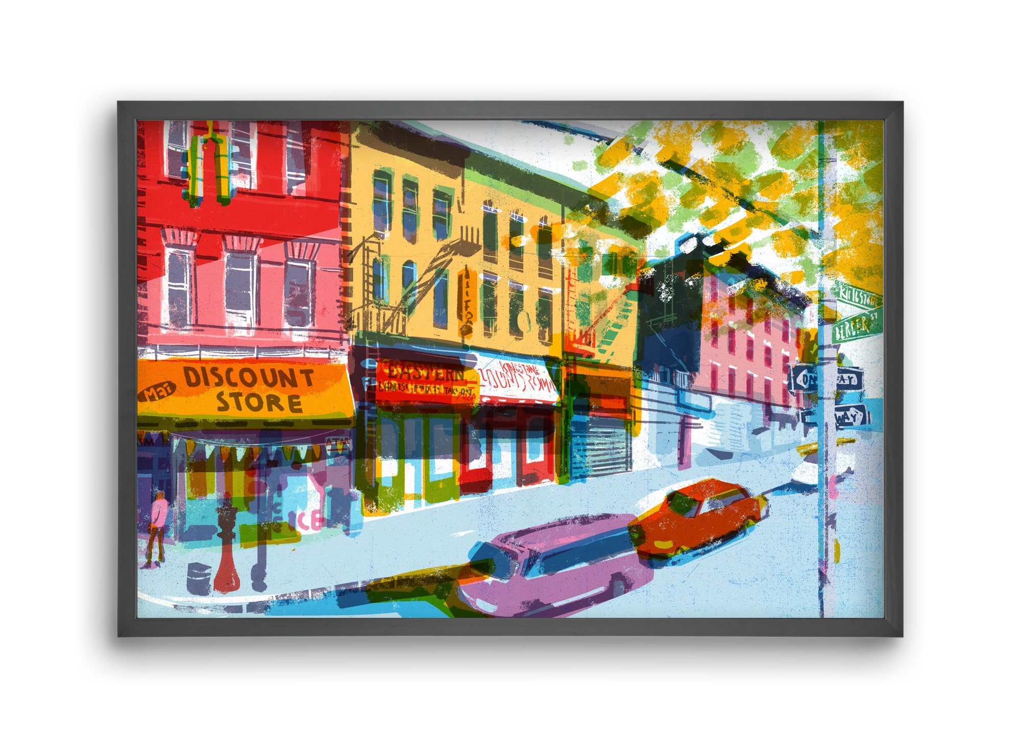 Street in New York 2, 45x30 cm (45x30 cm), Fekete keret