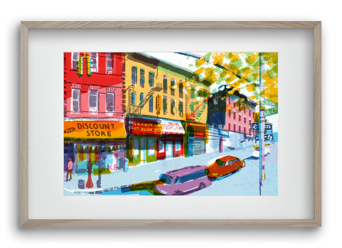 Street in New York 2, 60x40 cm (45x30 cm), Tölgy keret, paszpartuval