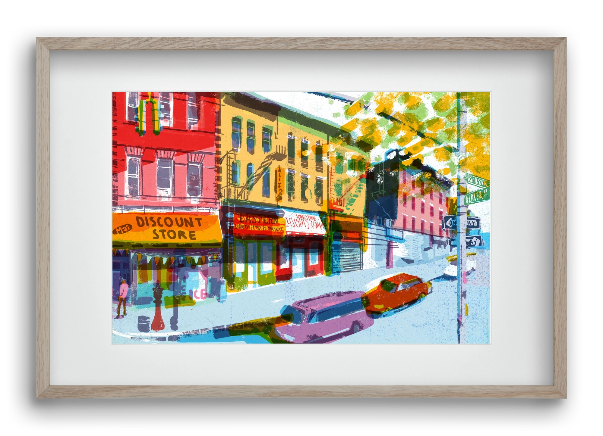 Street in New York 2, 60x40 cm (45x30 cm), Tölgy keret, paszpartuval