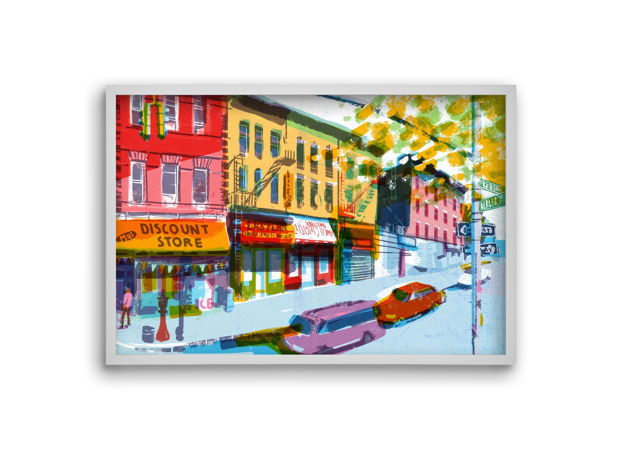 Street in New York 2, 30x20 cm (30x20 cm), Fehér keret