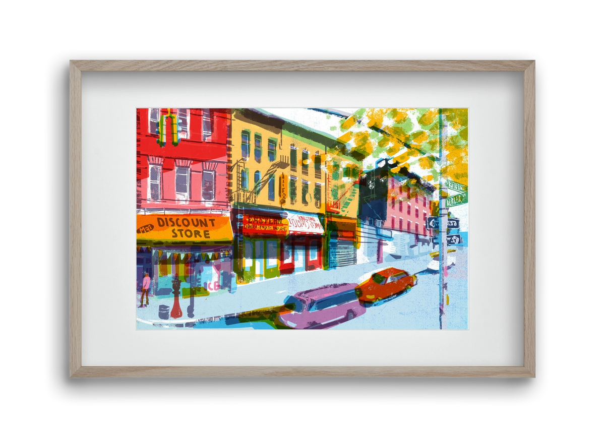 Street in New York 2, 45x30 cm (30x20 cm), Tölgy keret, paszpartuval