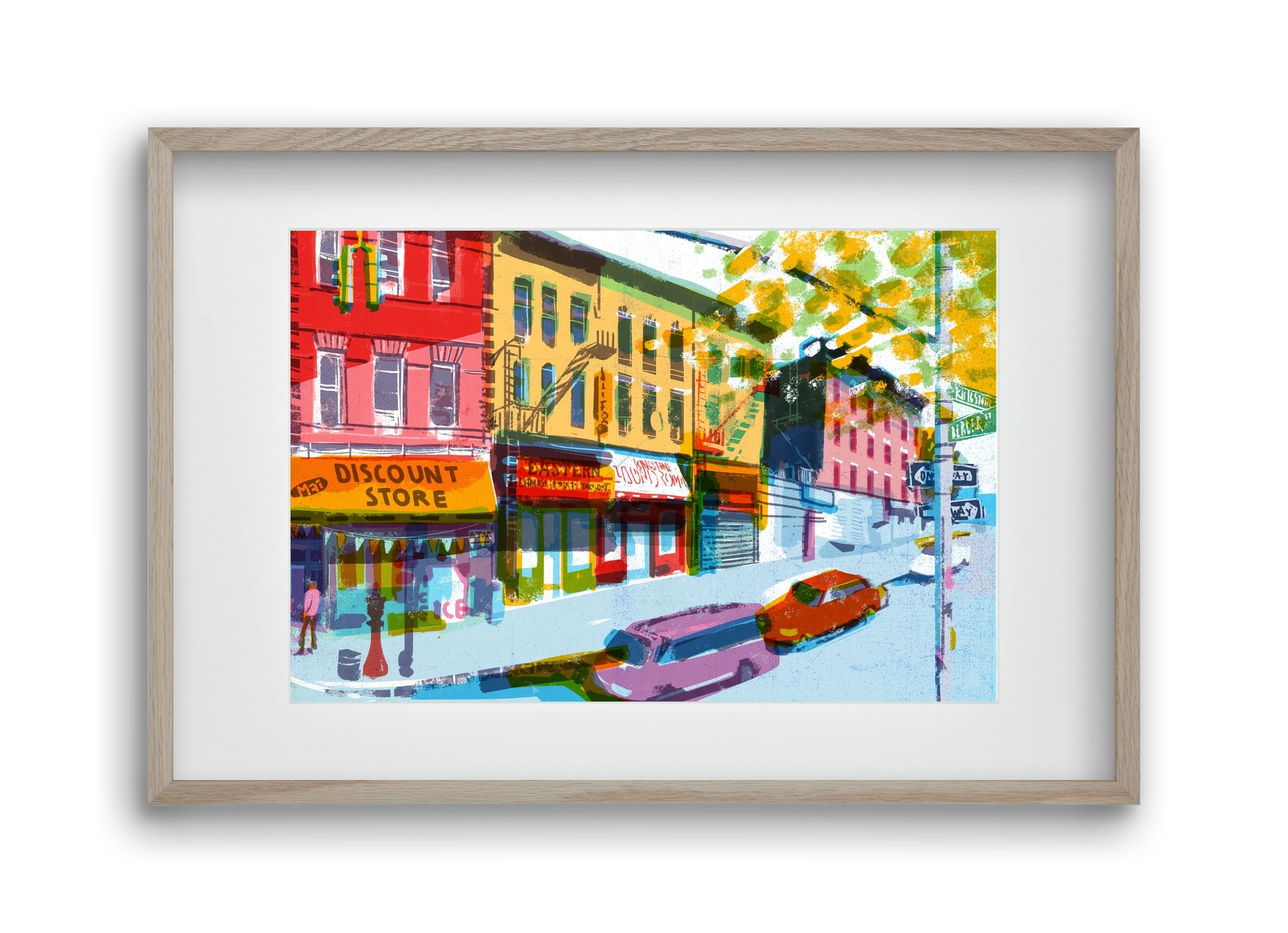 Street in New York 2, 45x30 cm (30x20 cm), Tölgy keret, paszpartuval