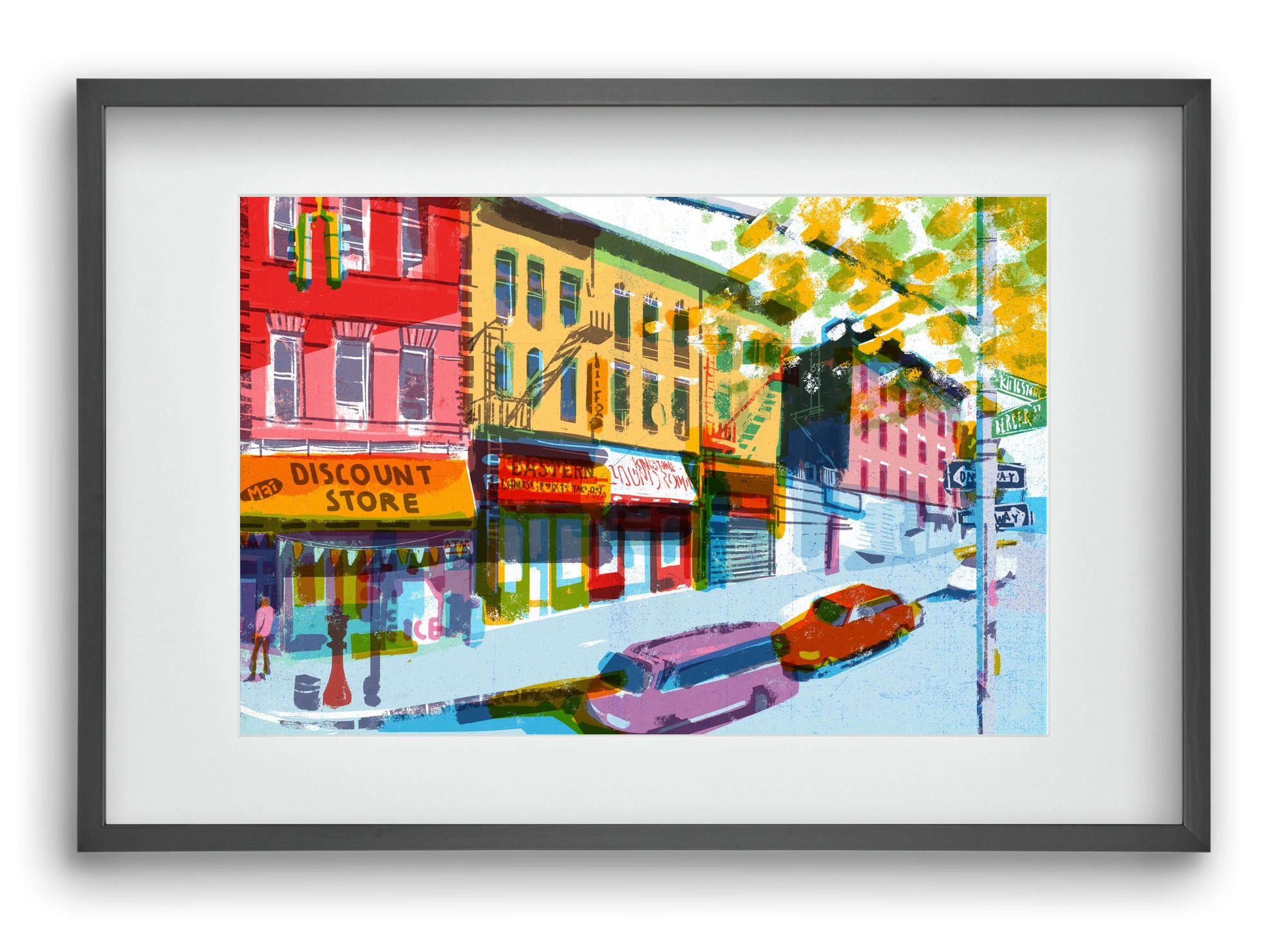 Street in New York 2, 60x40 cm (45x30 cm), Fekete keret, paszpartuval