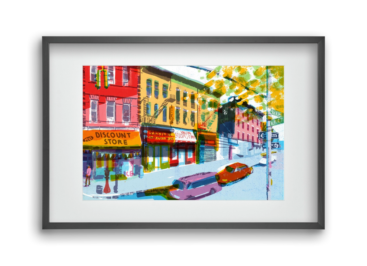 Street in New York 2, 45x30 cm (30x20 cm), Fekete keret, paszpartuval