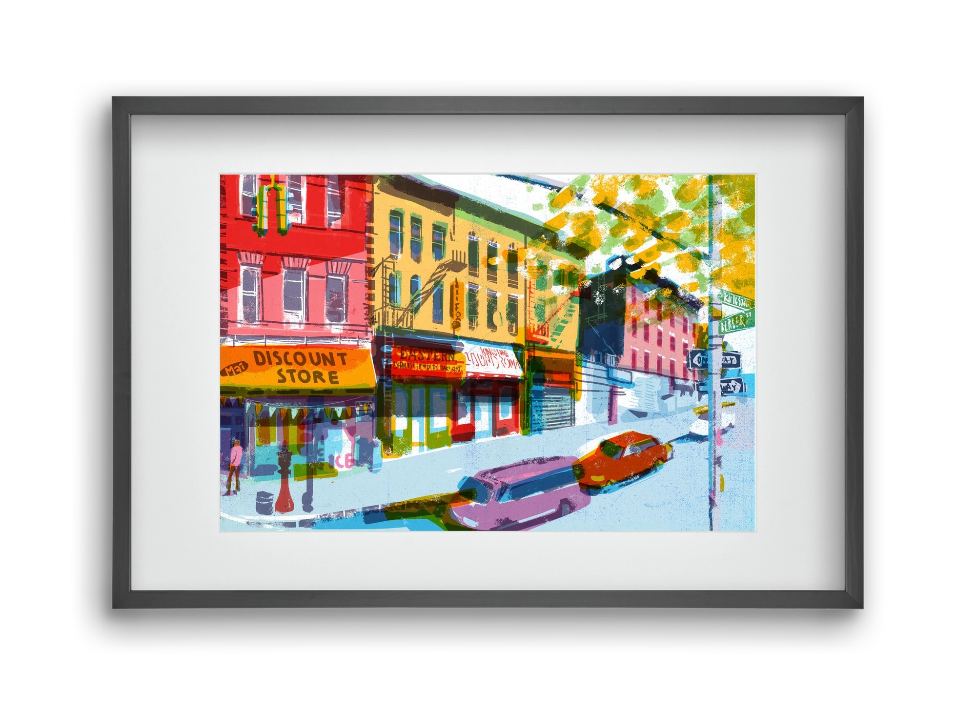 Street in New York 2, 45x30 cm (30x20 cm), Fekete keret, paszpartuval