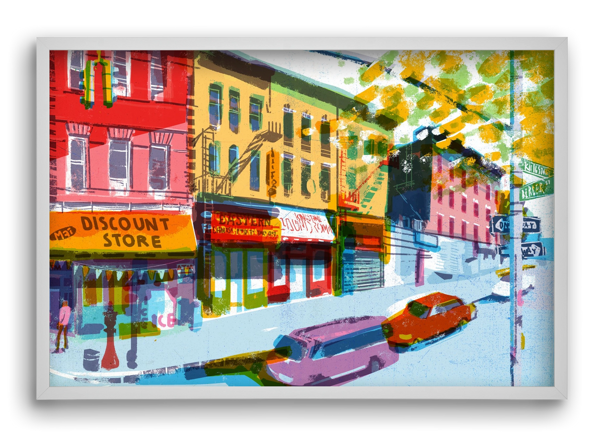 Street in New York 2, 60x40 cm (60x40 cm), Fehér keret