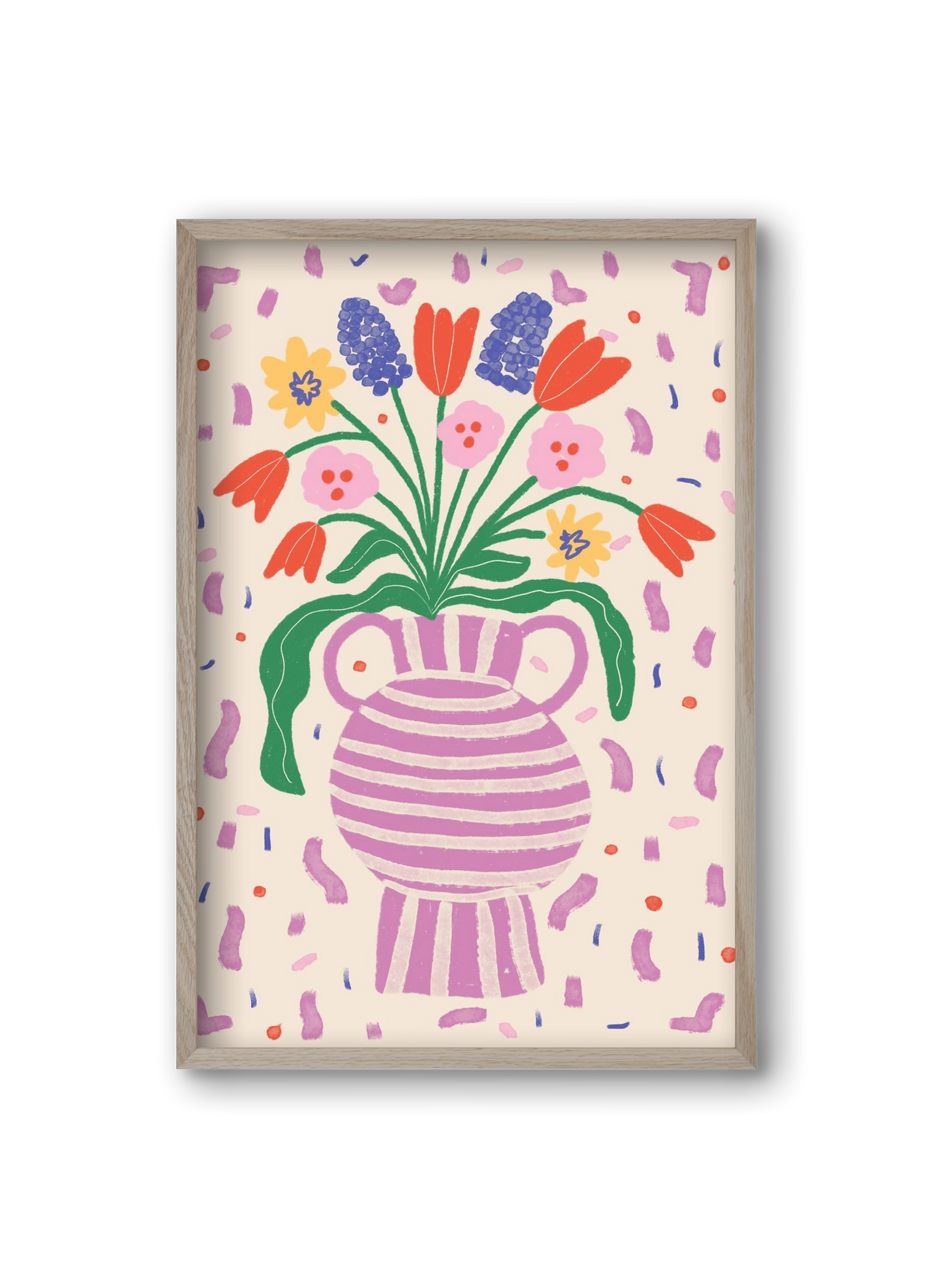 flowers in a vase , 20x30 cm (20x30 cm), Tölgy keret