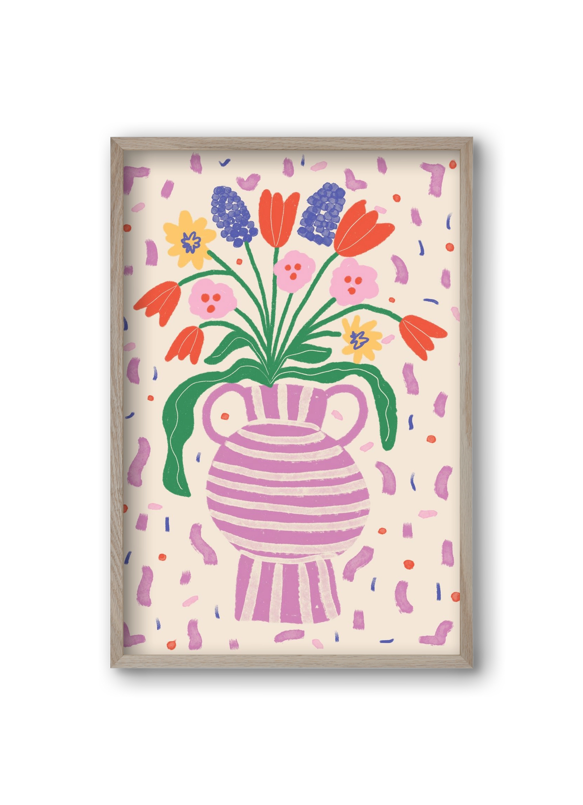 flowers in a vase , 20x30 cm (20x30 cm), Tölgy keret