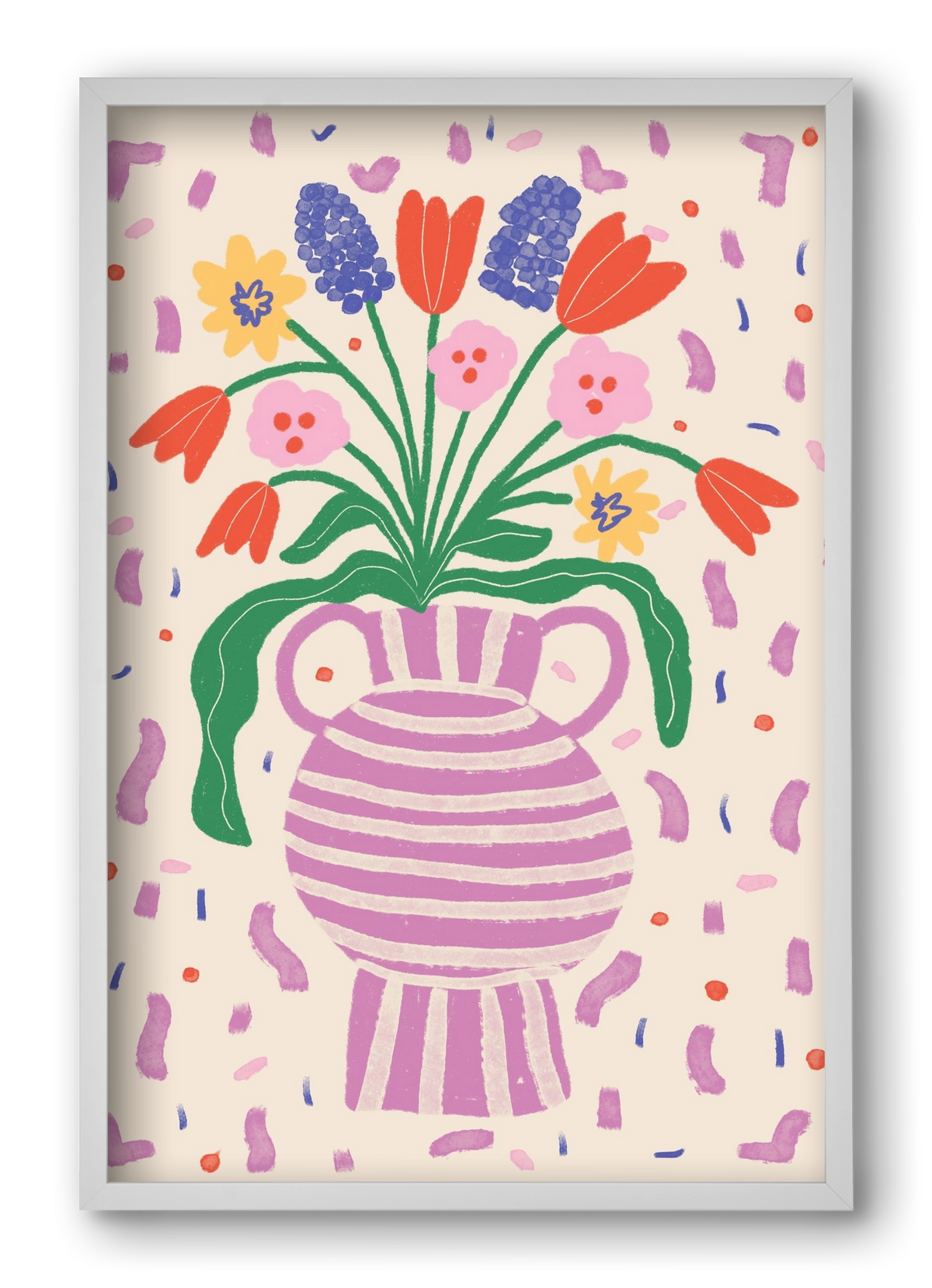 flowers in a vase , 40x60 cm (40x60 cm), Fehér keret