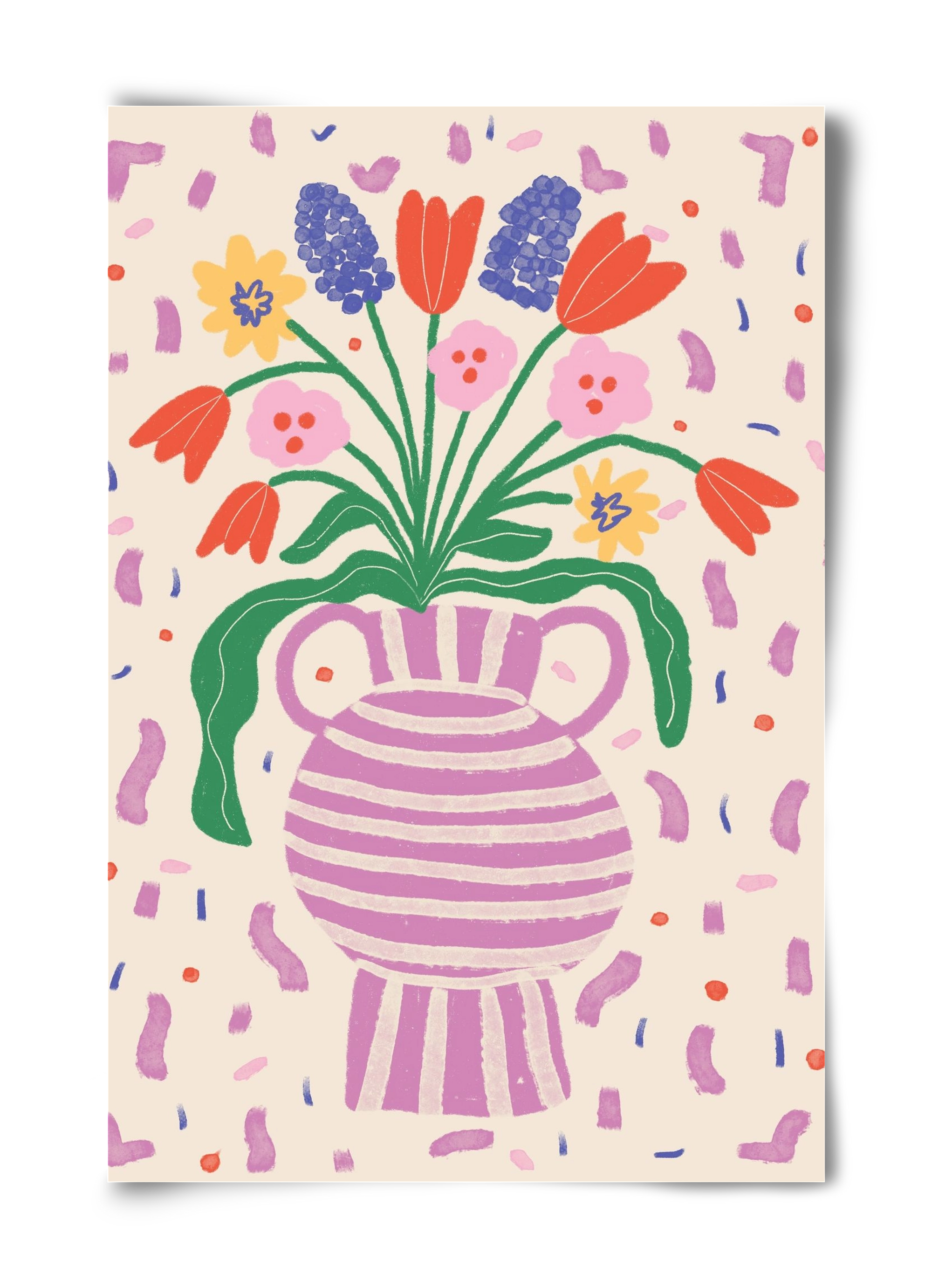 flowers in a vase , 40x60 cm, Keret nélkül