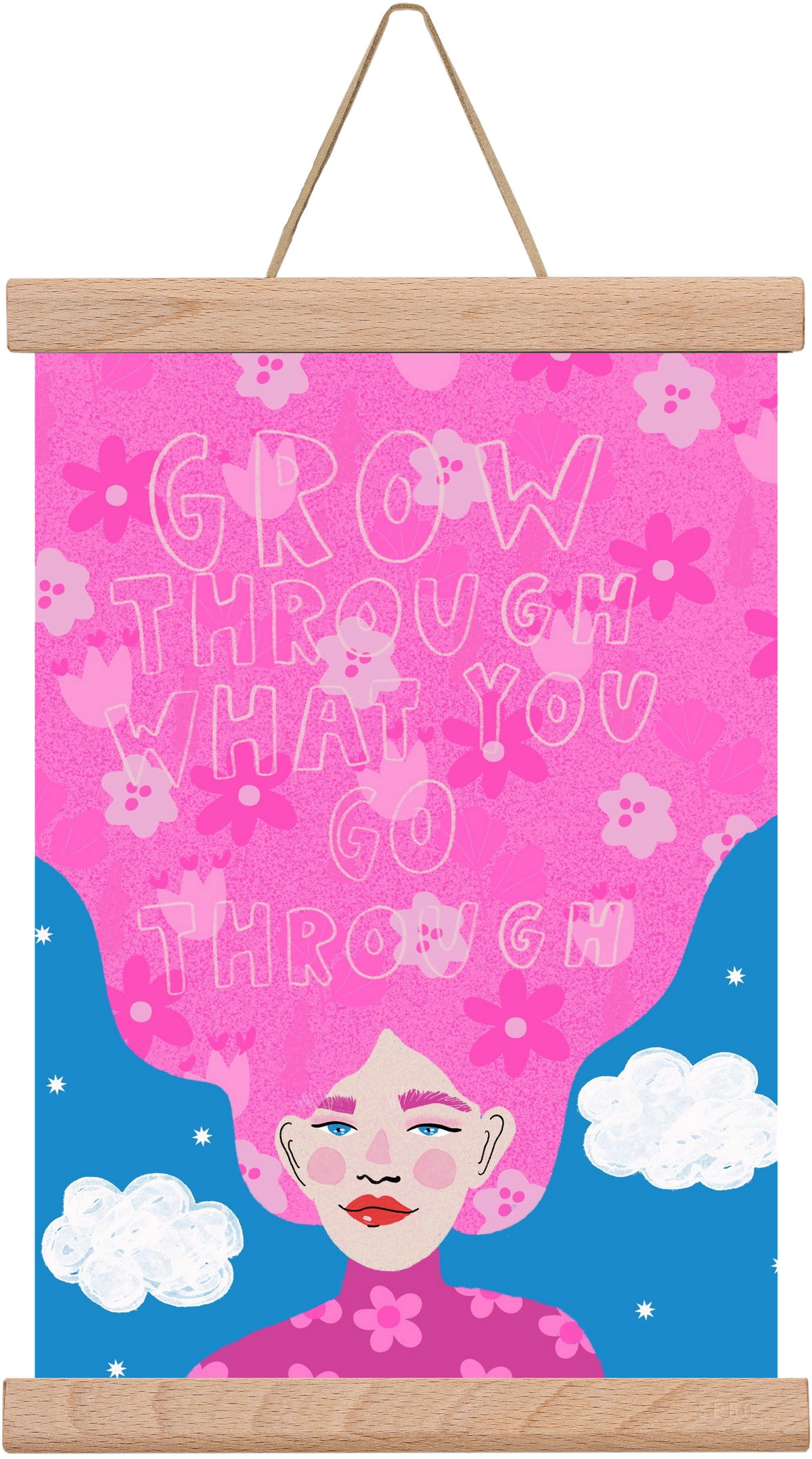 Grow Through What You Go Through , 20x30 cm (20x30 cm), Tölgy akasztó