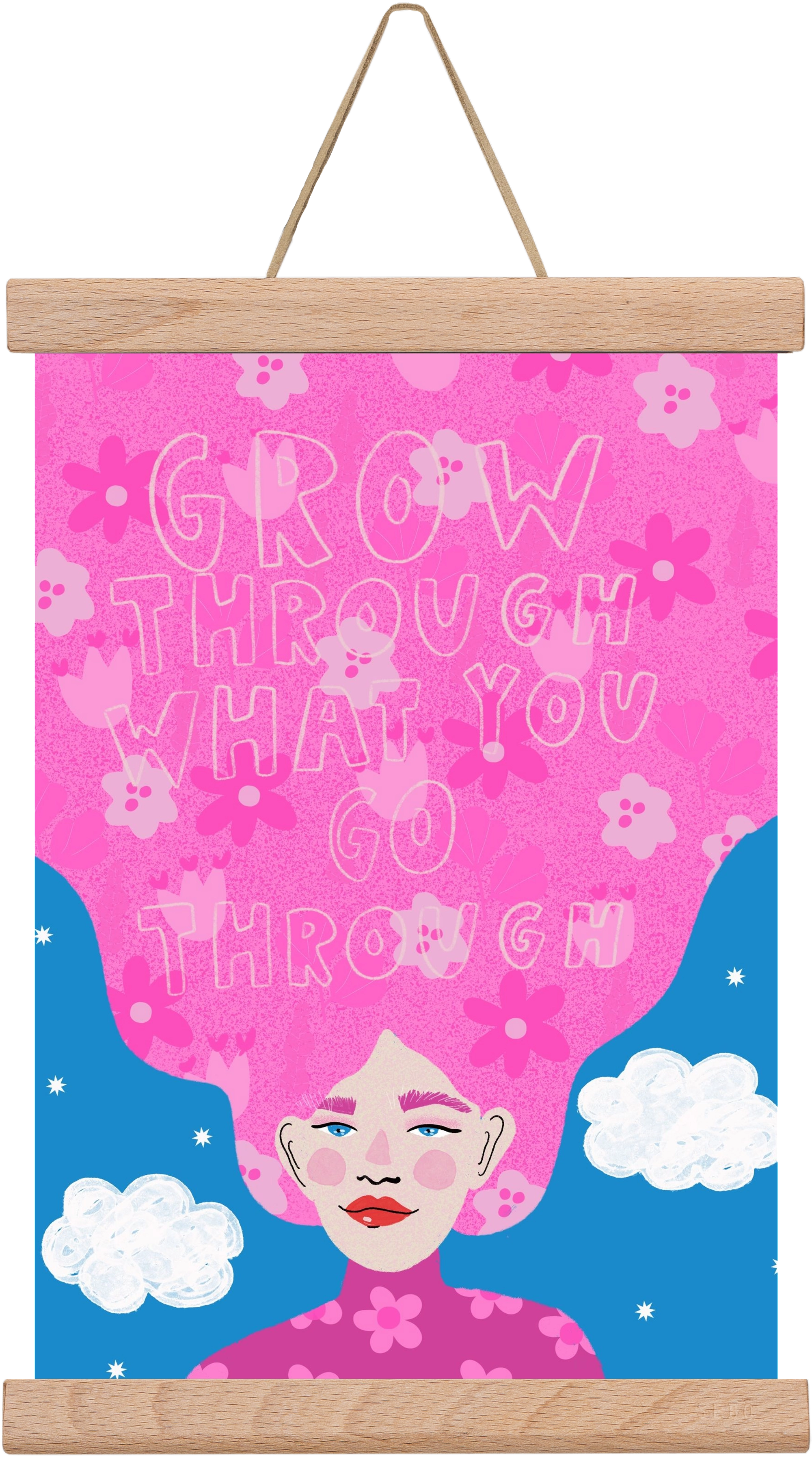 Grow Through What You Go Through , 20x30 cm (20x30 cm), Tölgy akasztó