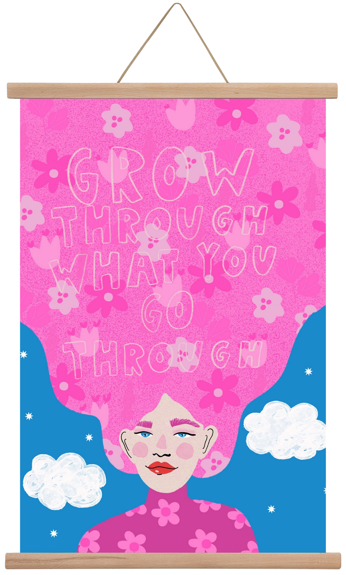 Grow Through What You Go Through , 40x60 cm (40x60 cm), Tölgy akasztó