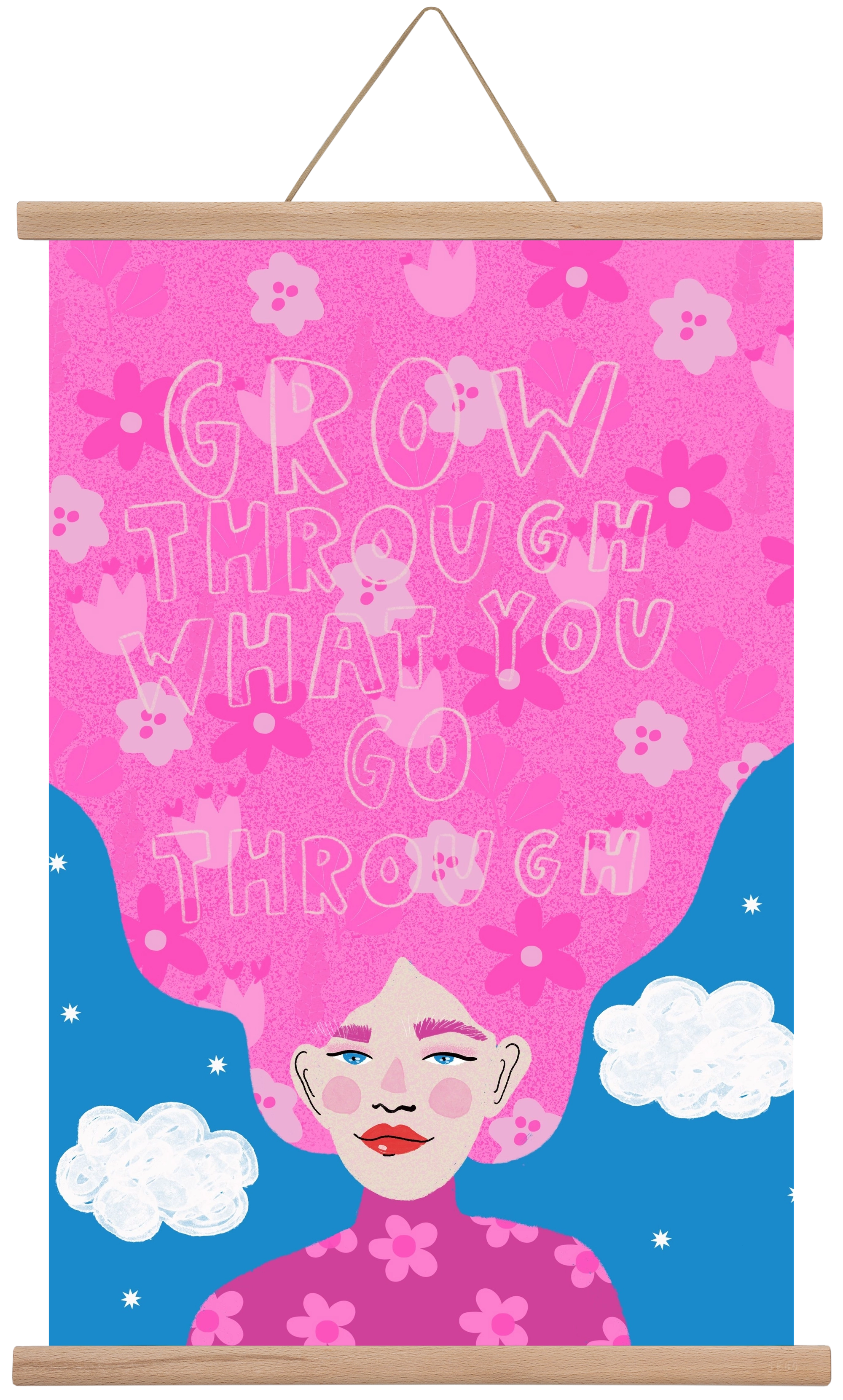 Grow Through What You Go Through , 40x60 cm (40x60 cm), Tölgy akasztó