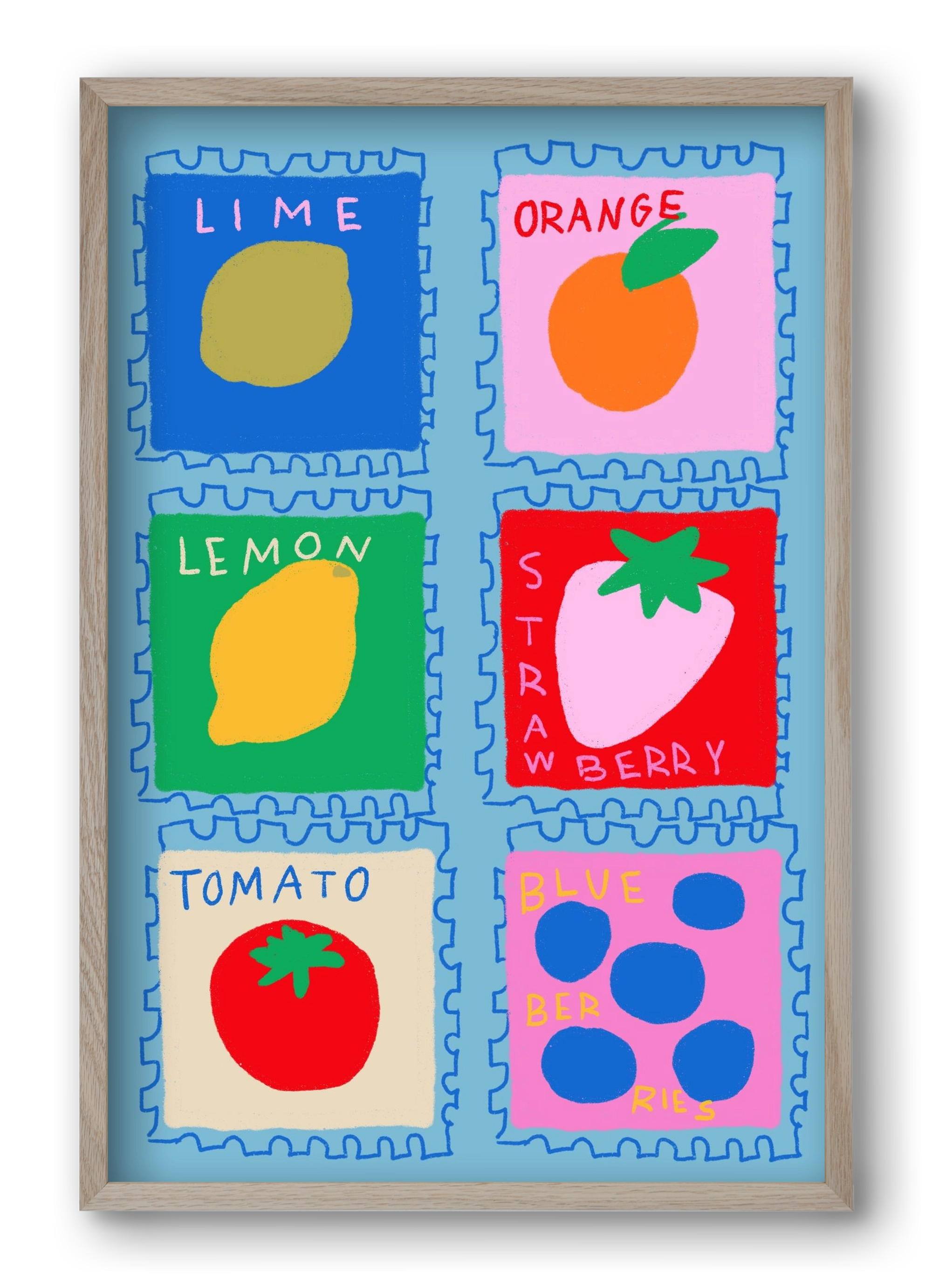 Summer Fruits , 40x60 cm (40x60 cm), Tölgy keret