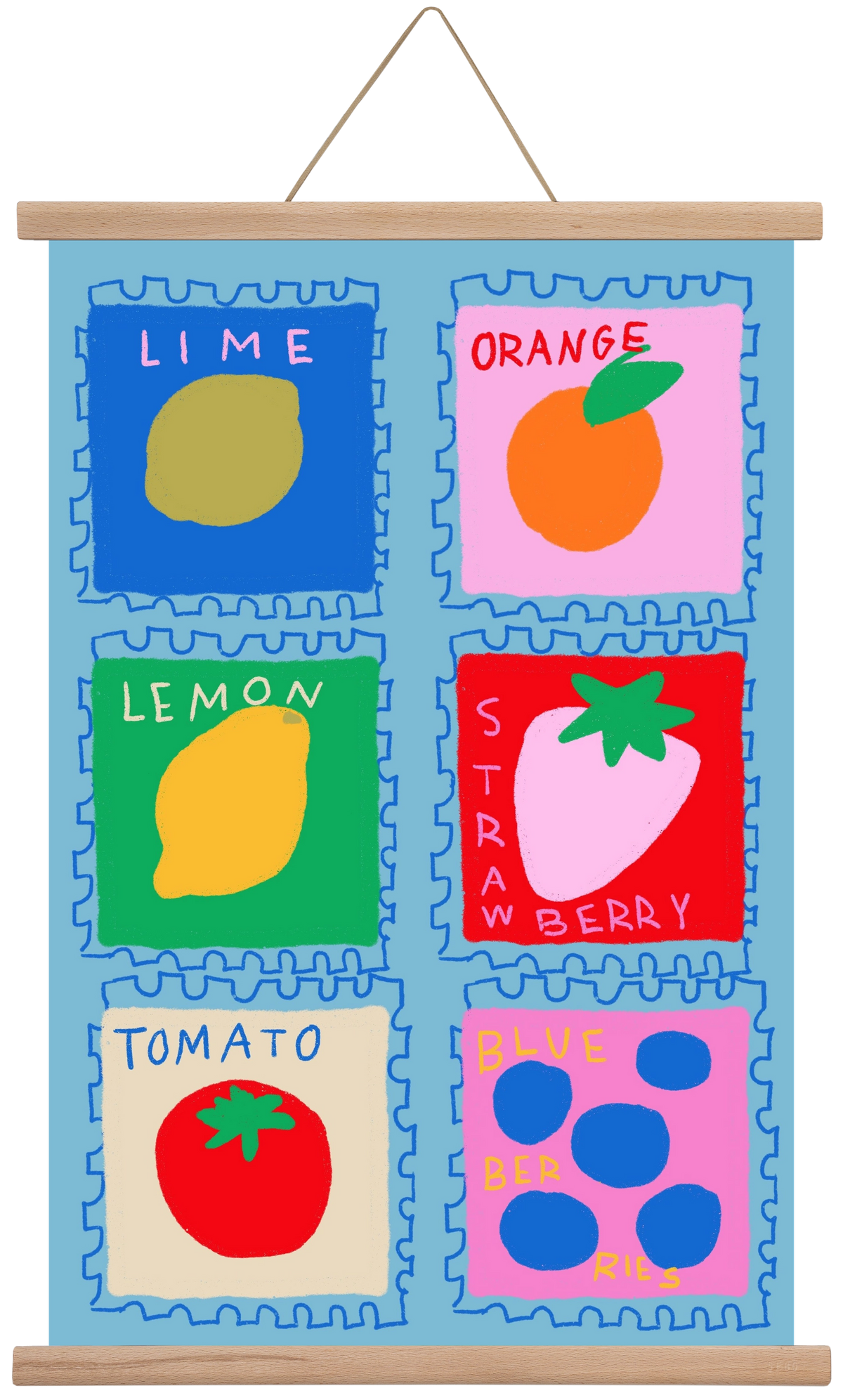 Summer Fruits , 40x60 cm (40x60 cm), Tölgy akasztó