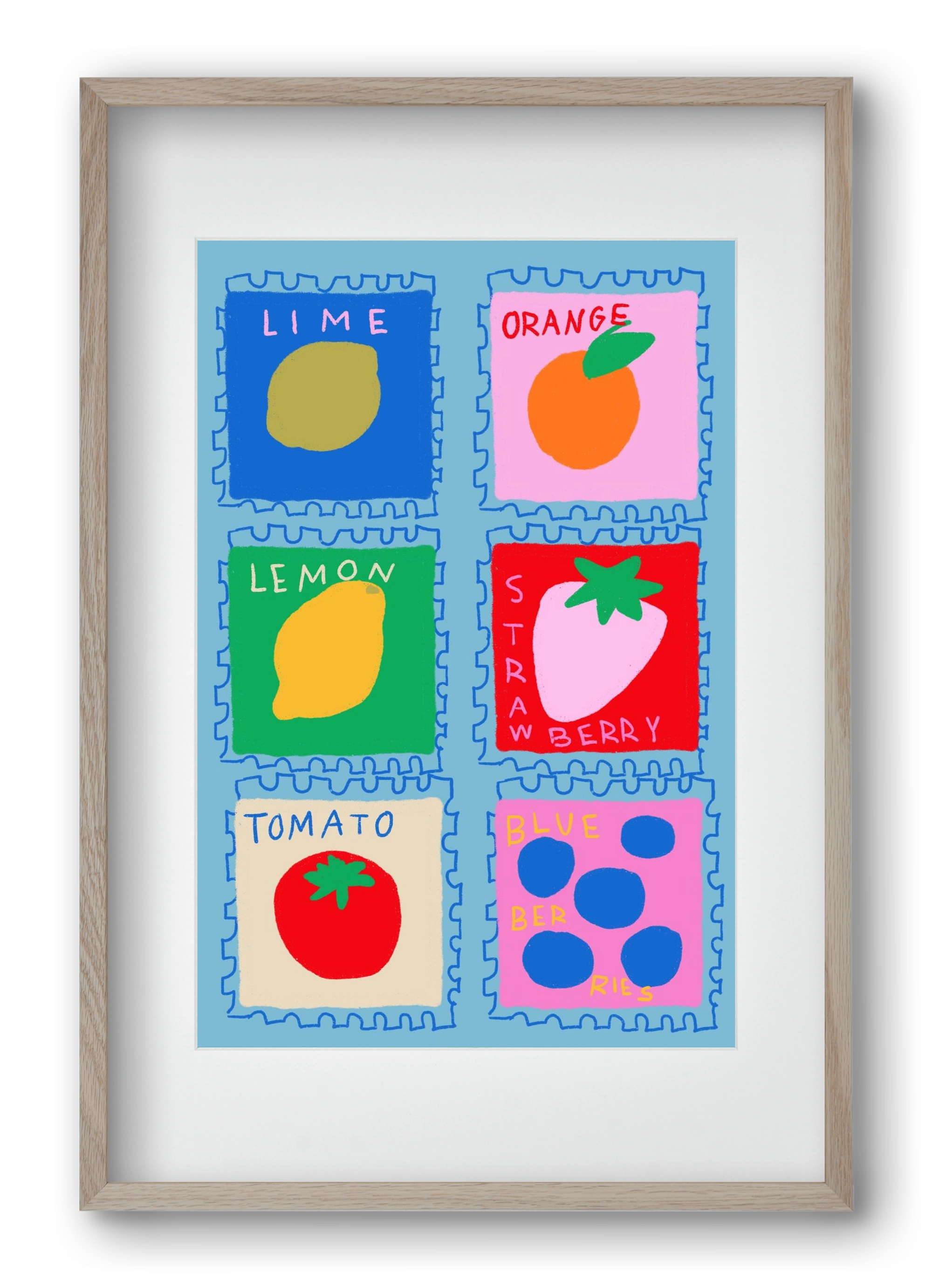 Summer Fruits , 40x60 cm (30x45 cm), Tölgy keret, paszpartuval