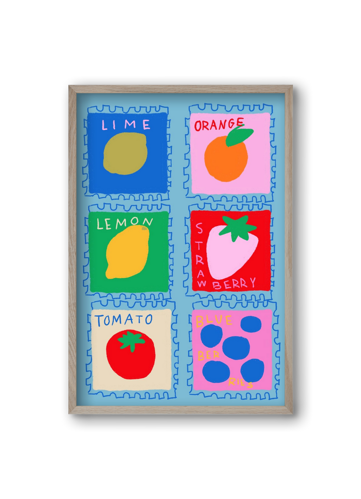 Summer Fruits , 20x30 cm (20x30 cm), Tölgy keret