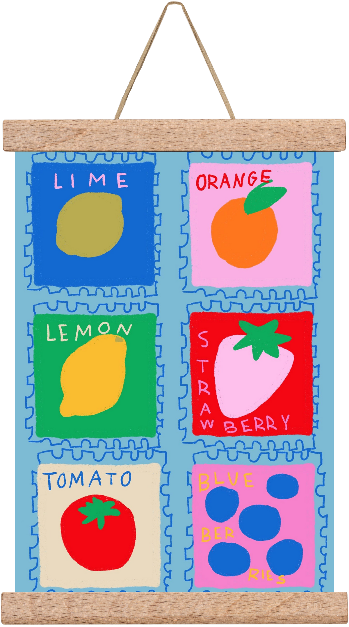 Summer Fruits , 20x30 cm (20x30 cm), Tölgy akasztó