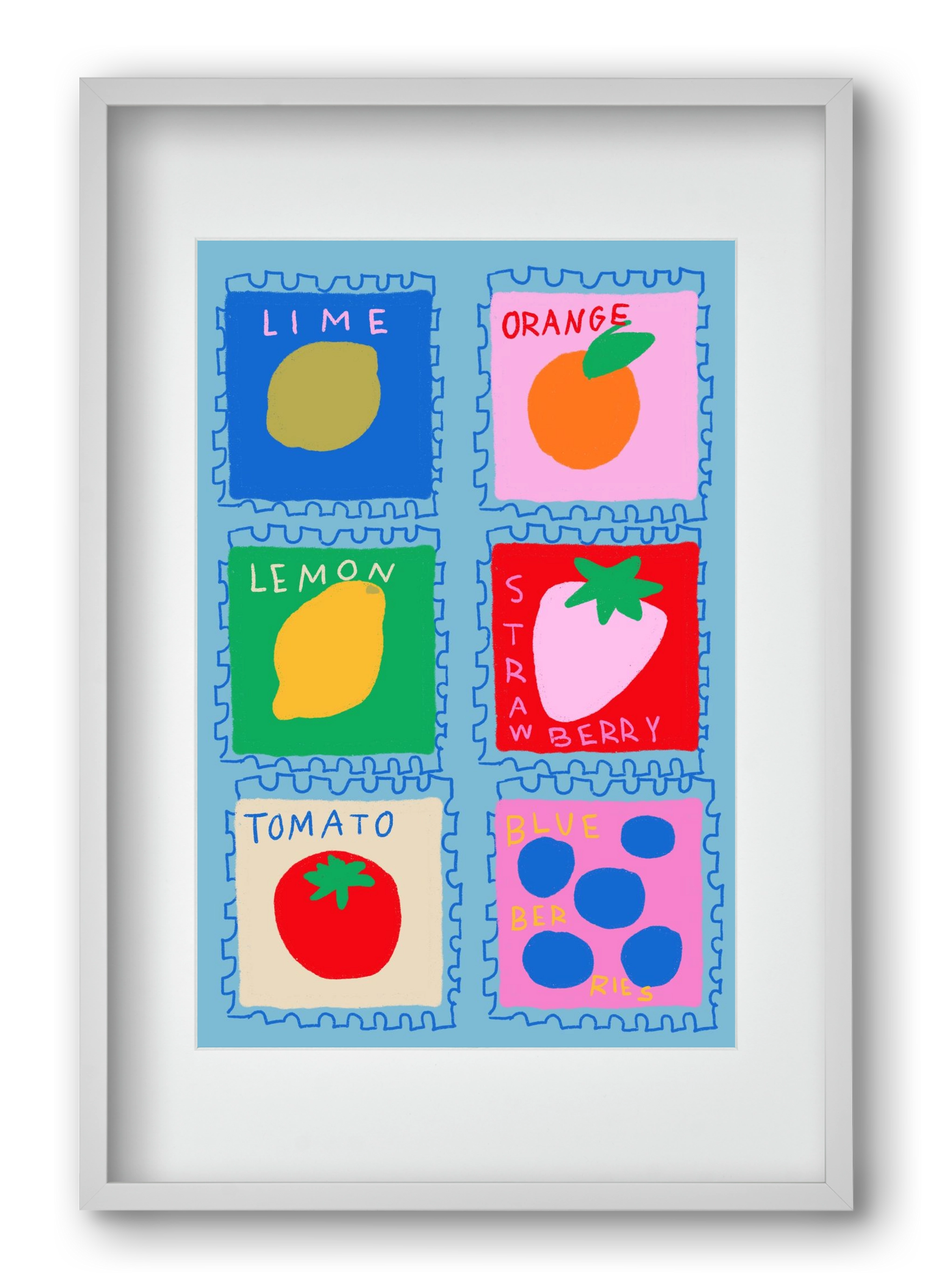 Summer Fruits , 40x60 cm (30x45 cm), Fehér keret, paszpartuval