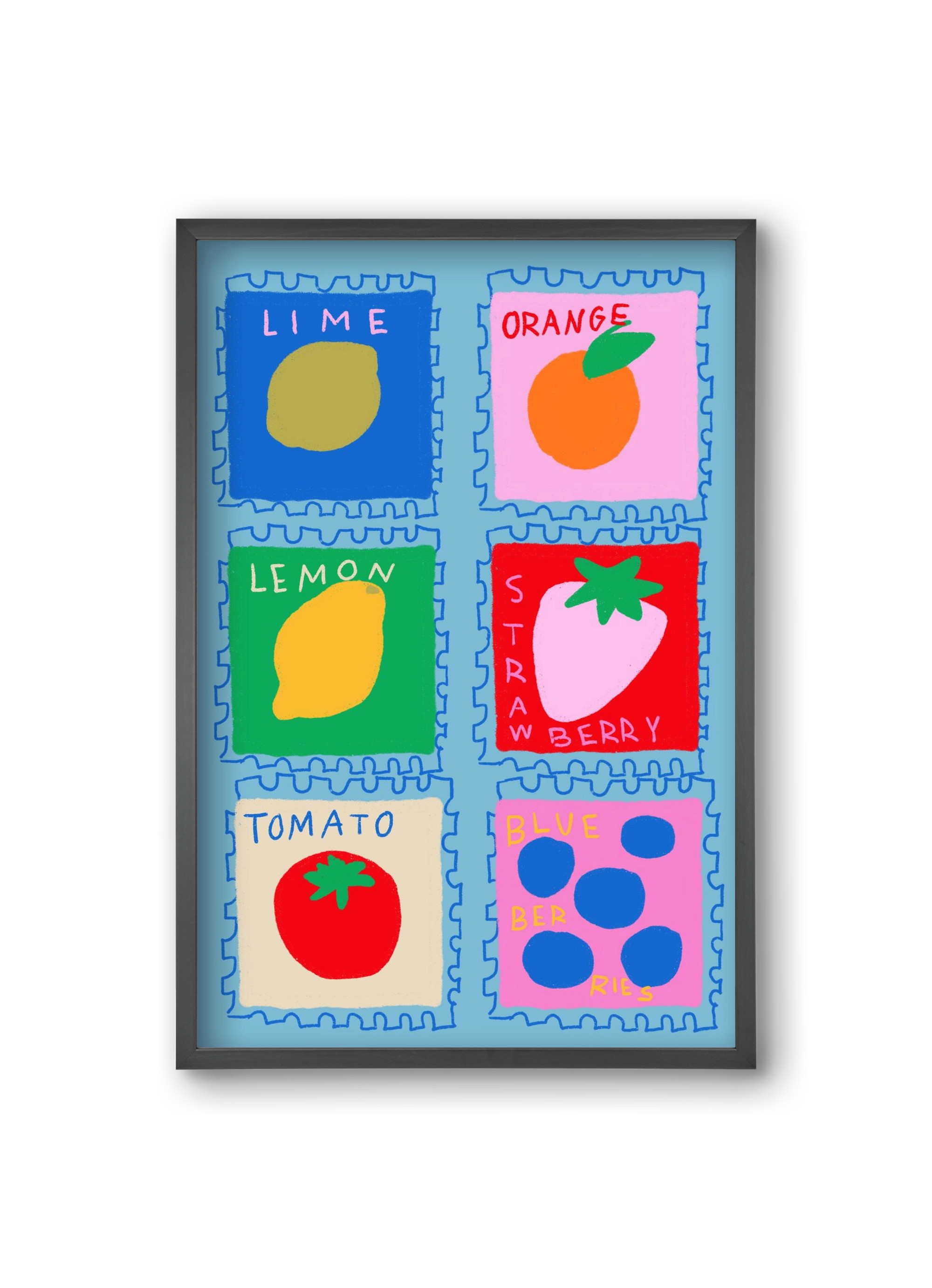 Summer Fruits , 20x30 cm (20x30 cm), Fekete keret