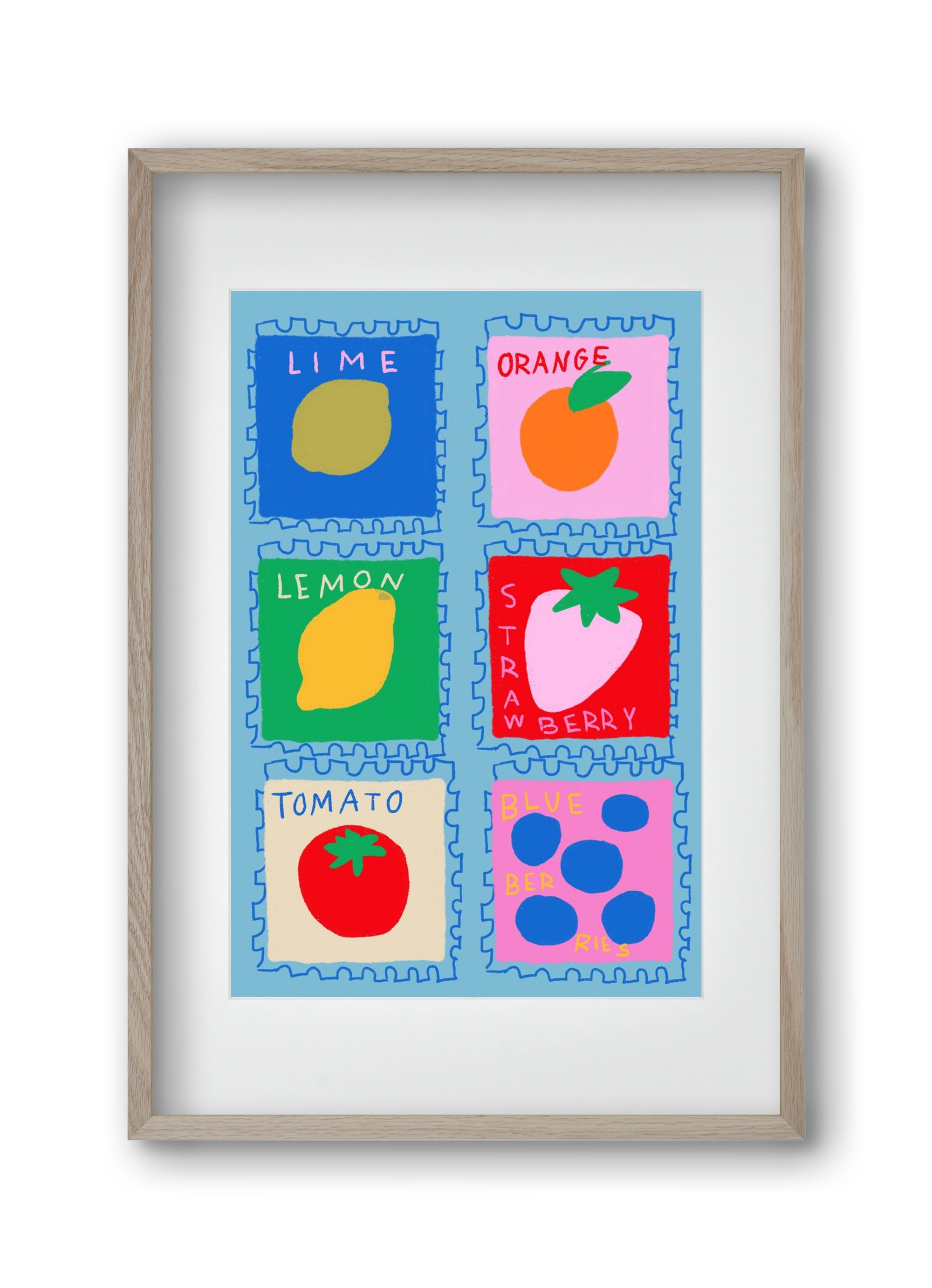 Summer Fruits , 30x45 cm (20x30 cm), Tölgy keret, paszpartuval