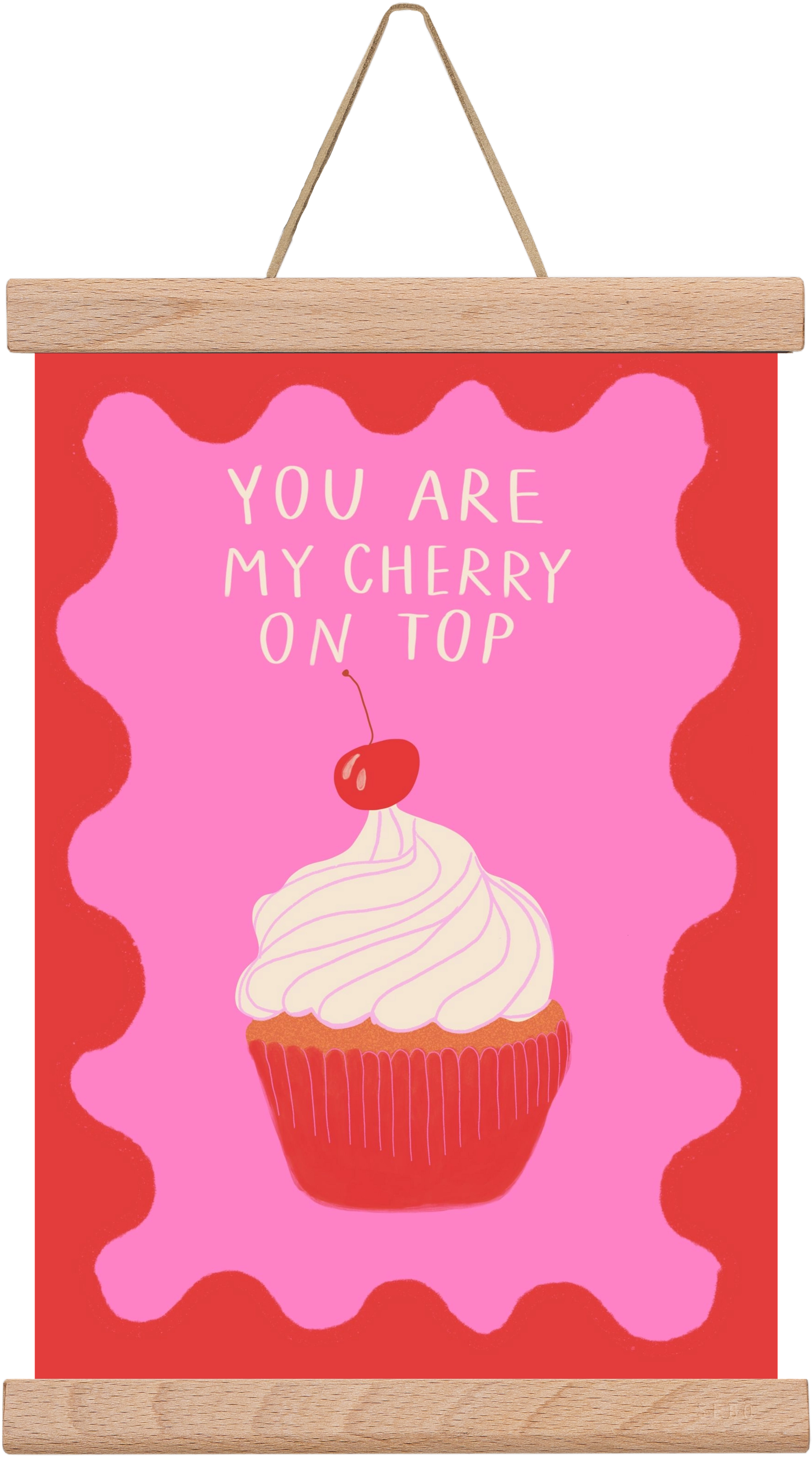 You are My Cherry on Top , 20x30 cm (20x30 cm), Tölgy akasztó