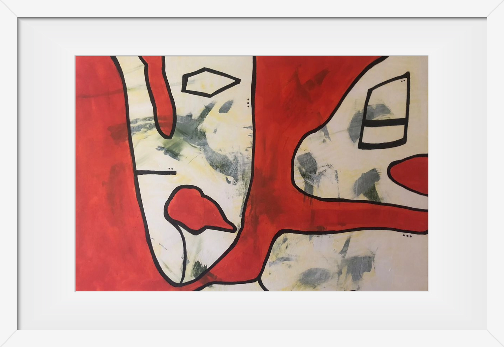 Subrosa, 60x40 cm (45x30 cm), Fehér keret, paszpartuval