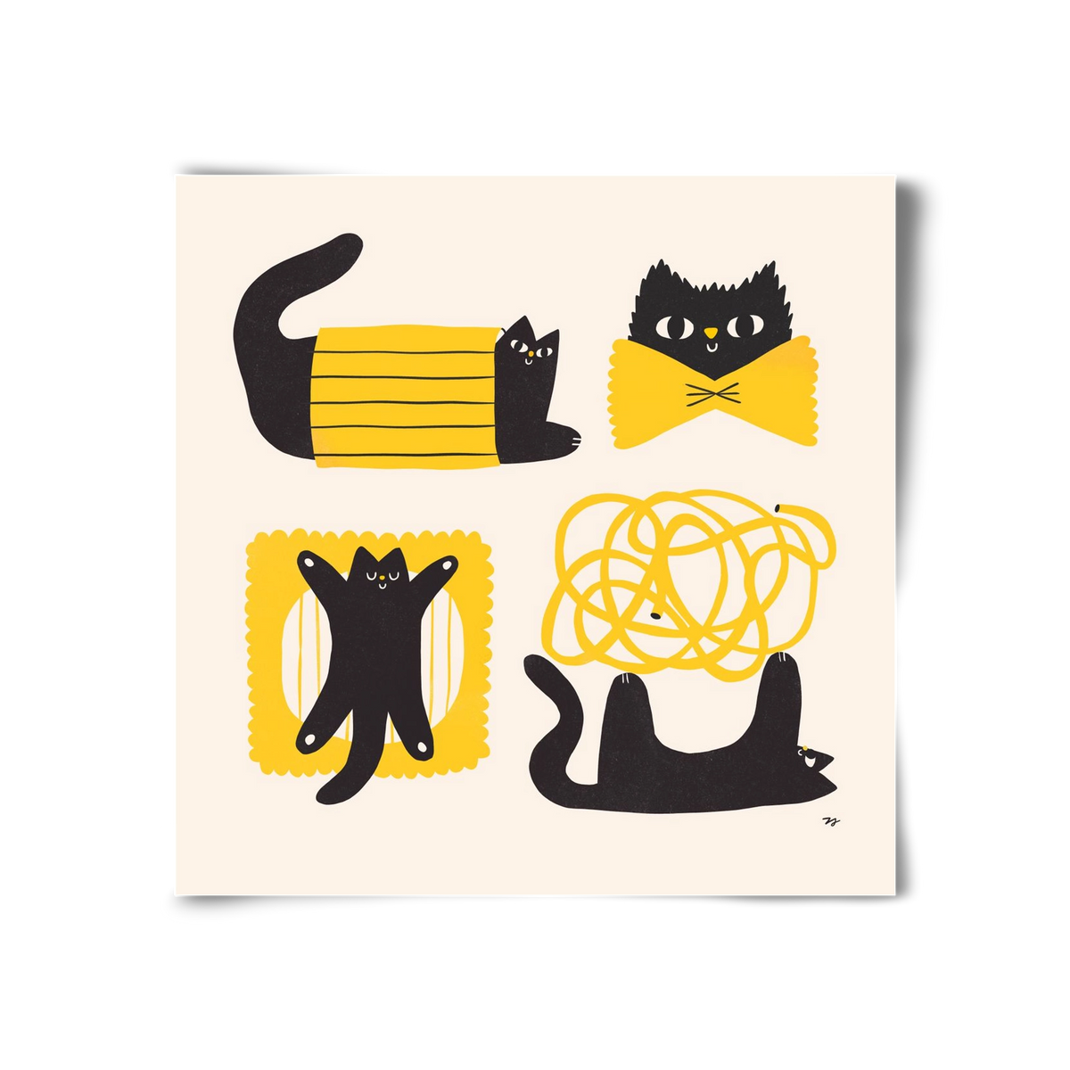 Pasta Cats, 30x30 cm, Keret nélkül