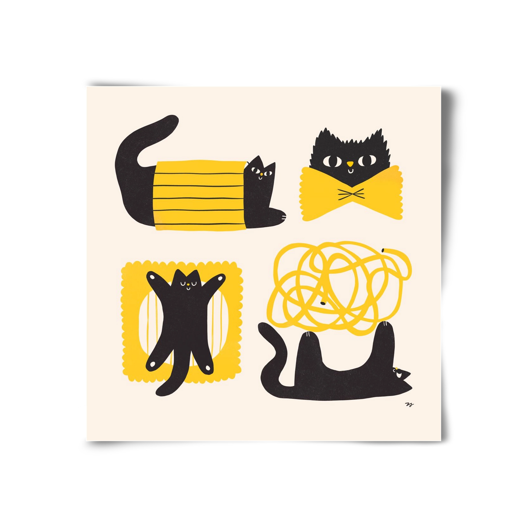 Pasta Cats, 30x30 cm, Keret nélkül