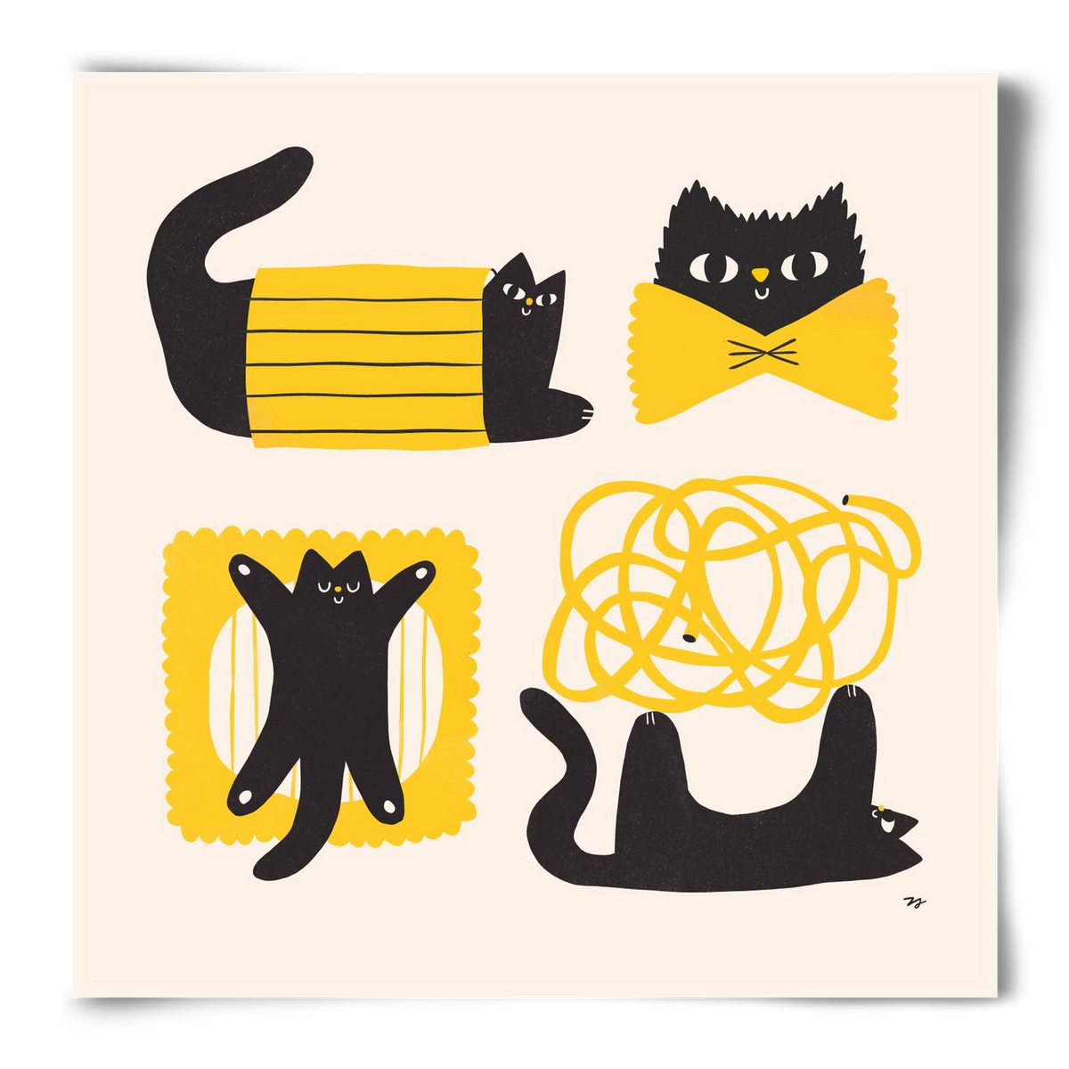 Pasta Cats, 50x50 cm, Keret nélkül