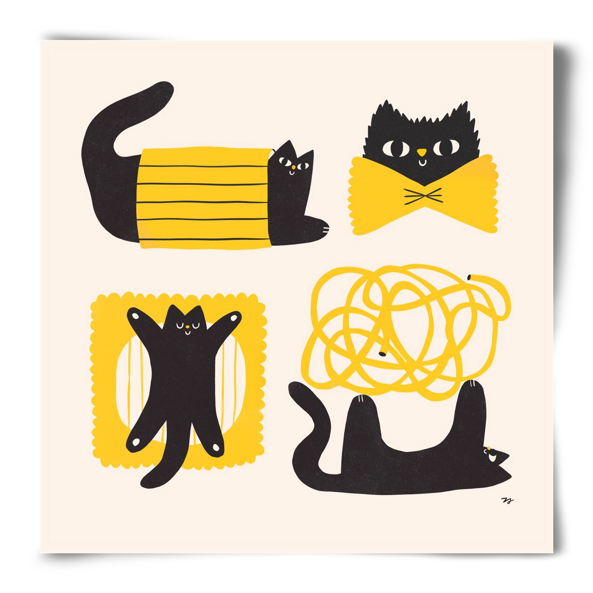 Pasta Cats, 50x50 cm, Keret nélkül