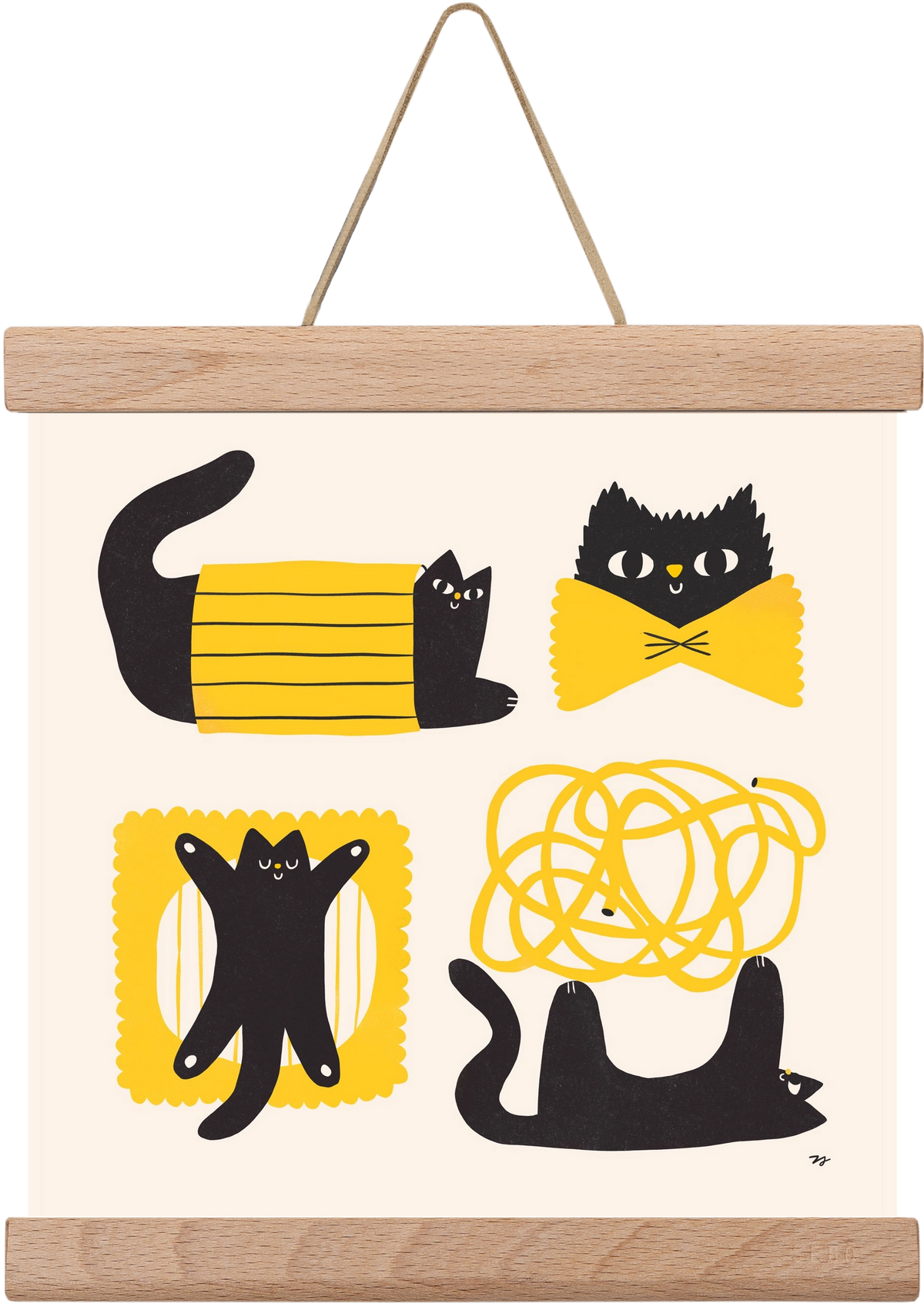 Pasta Cats, 20x20 cm (20x20 cm), Tölgy akasztó