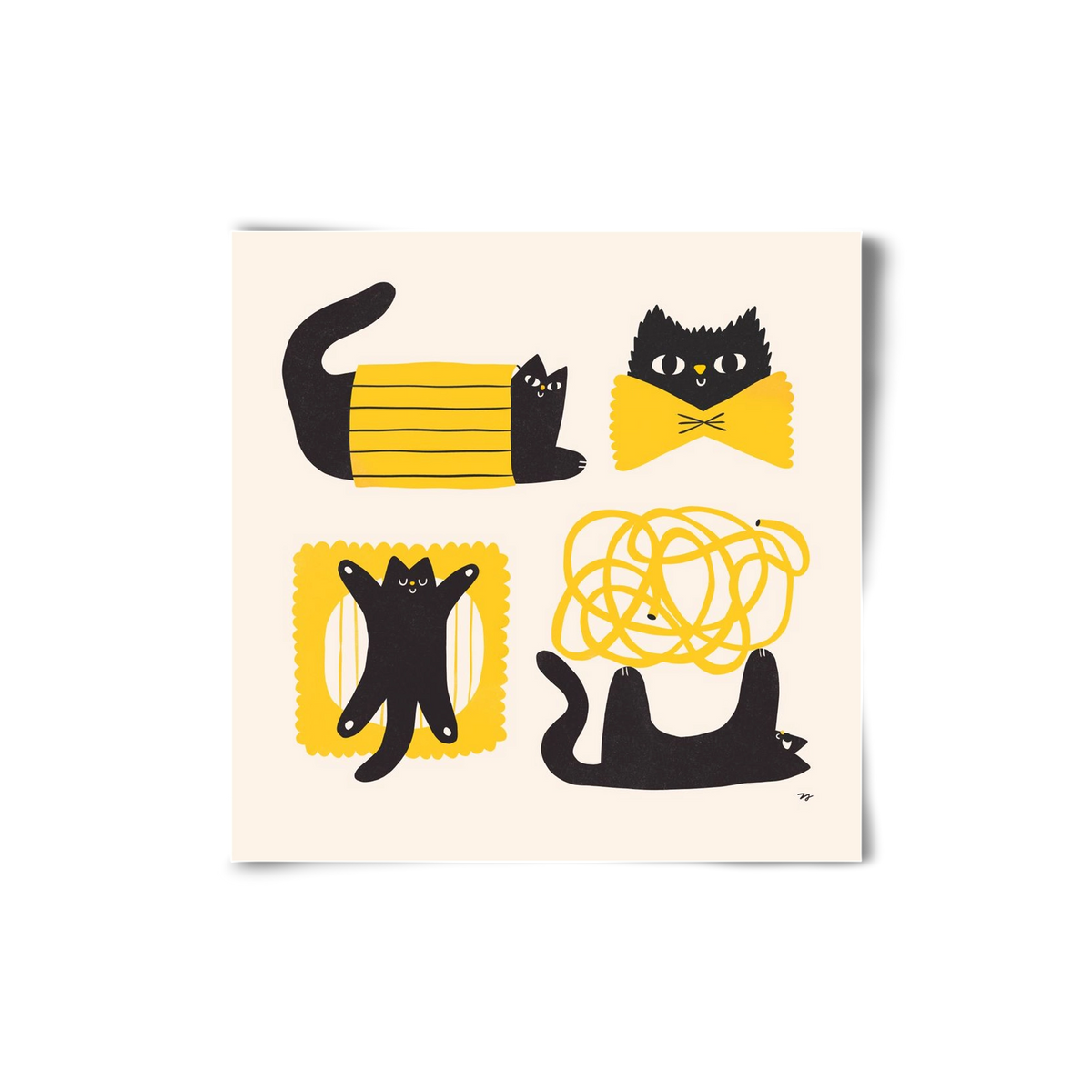 Pasta Cats, 20x20 cm, Keret nélkül