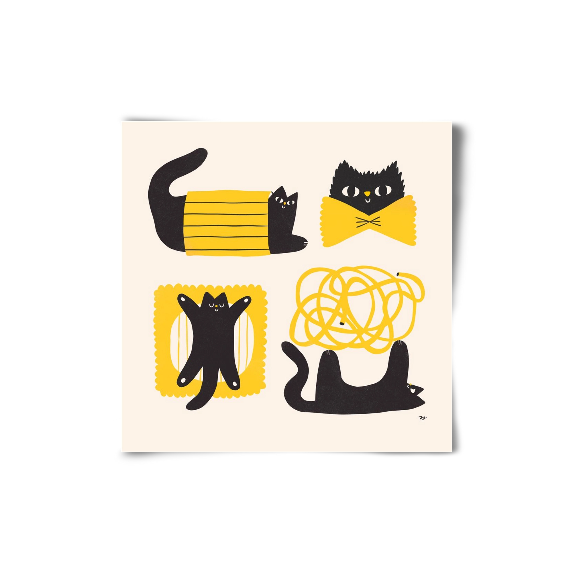 Pasta Cats, 20x20 cm, Keret nélkül