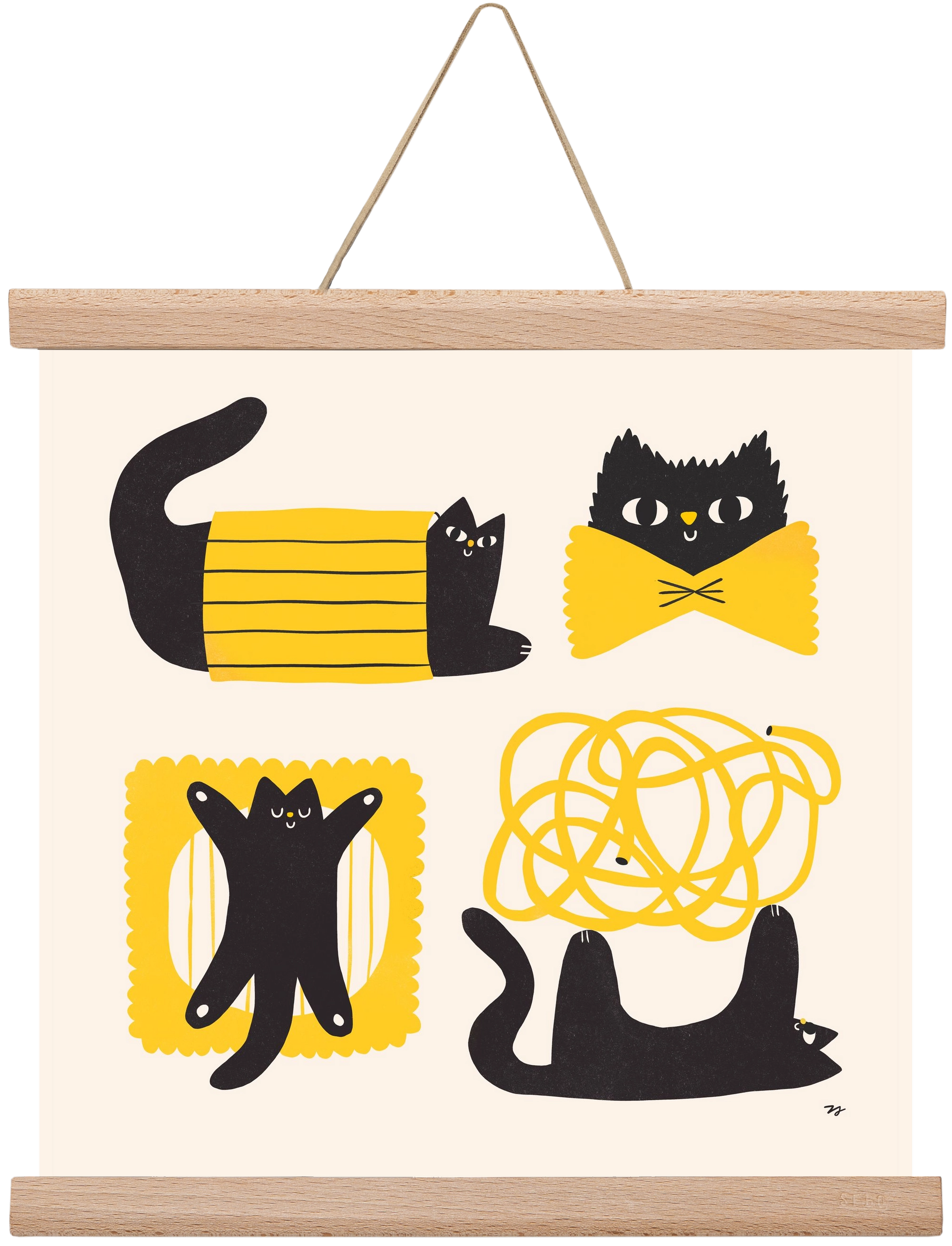 Pasta Cats, 30x30 cm (30x30 cm), Tölgy akasztó