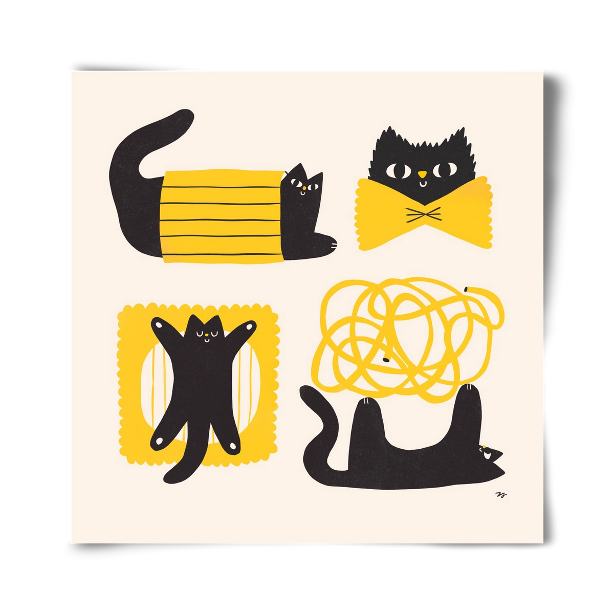 Pasta Cats, 40x40 cm, Keret nélkül
