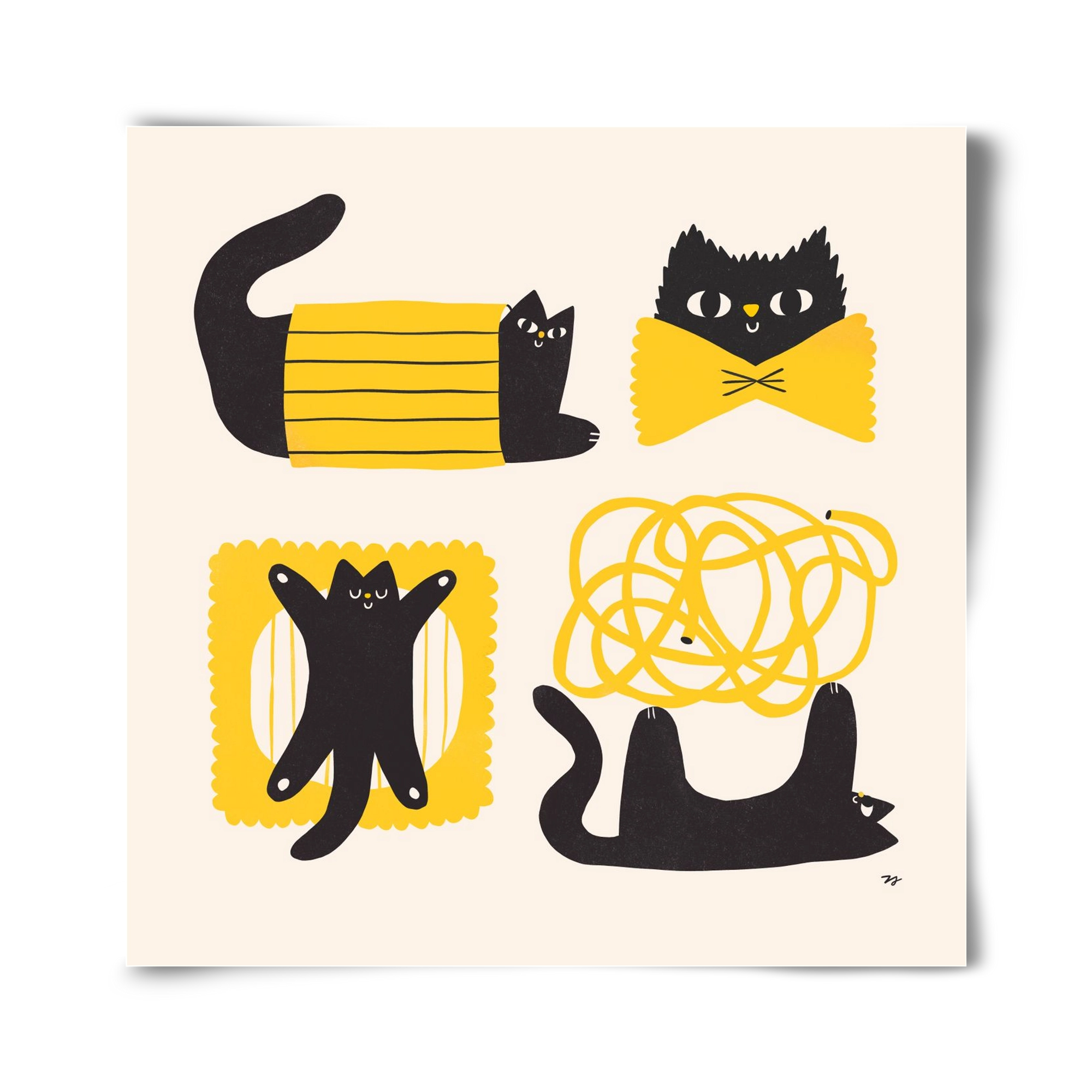 Pasta Cats, 40x40 cm, Keret nélkül