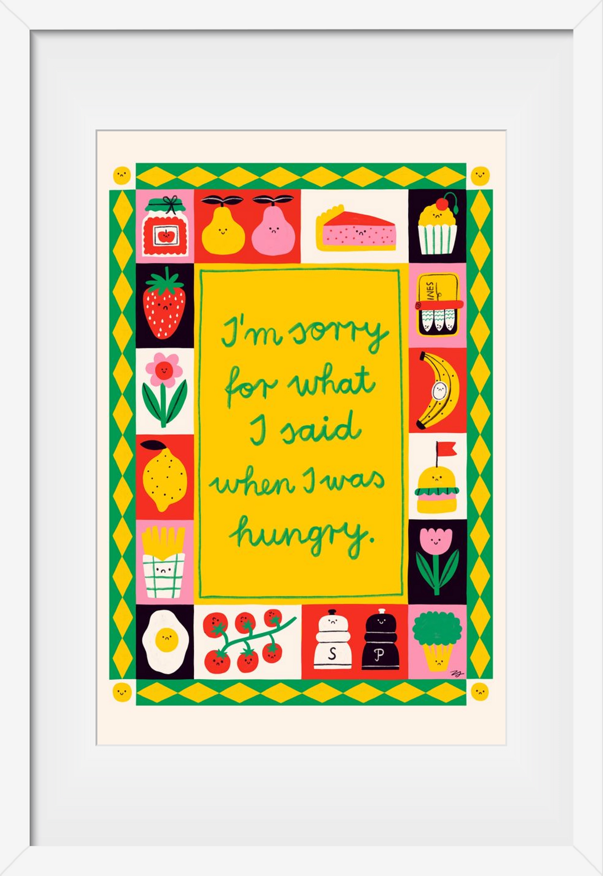 Sorry, 40x60 cm (30x45 cm), Fehér keret, paszpartuval