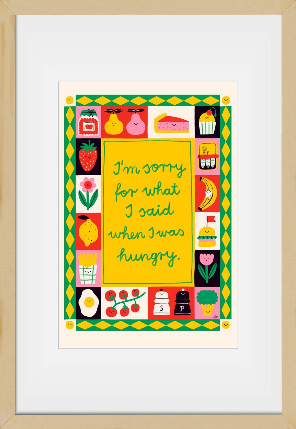 Sorry, 30x45 cm (20x30 cm), Tölgy keret, paszpartuval