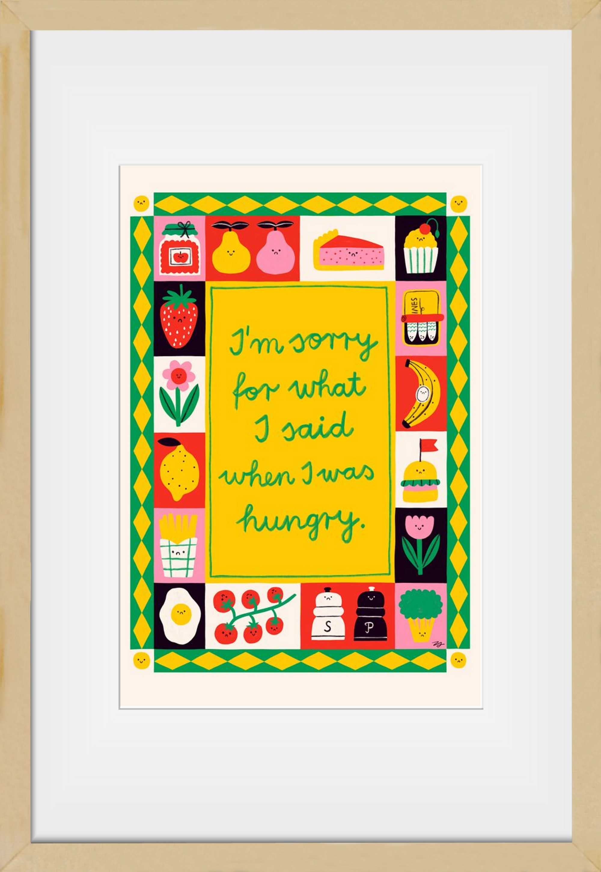 Sorry, 30x45 cm (20x30 cm), Tölgy keret, paszpartuval