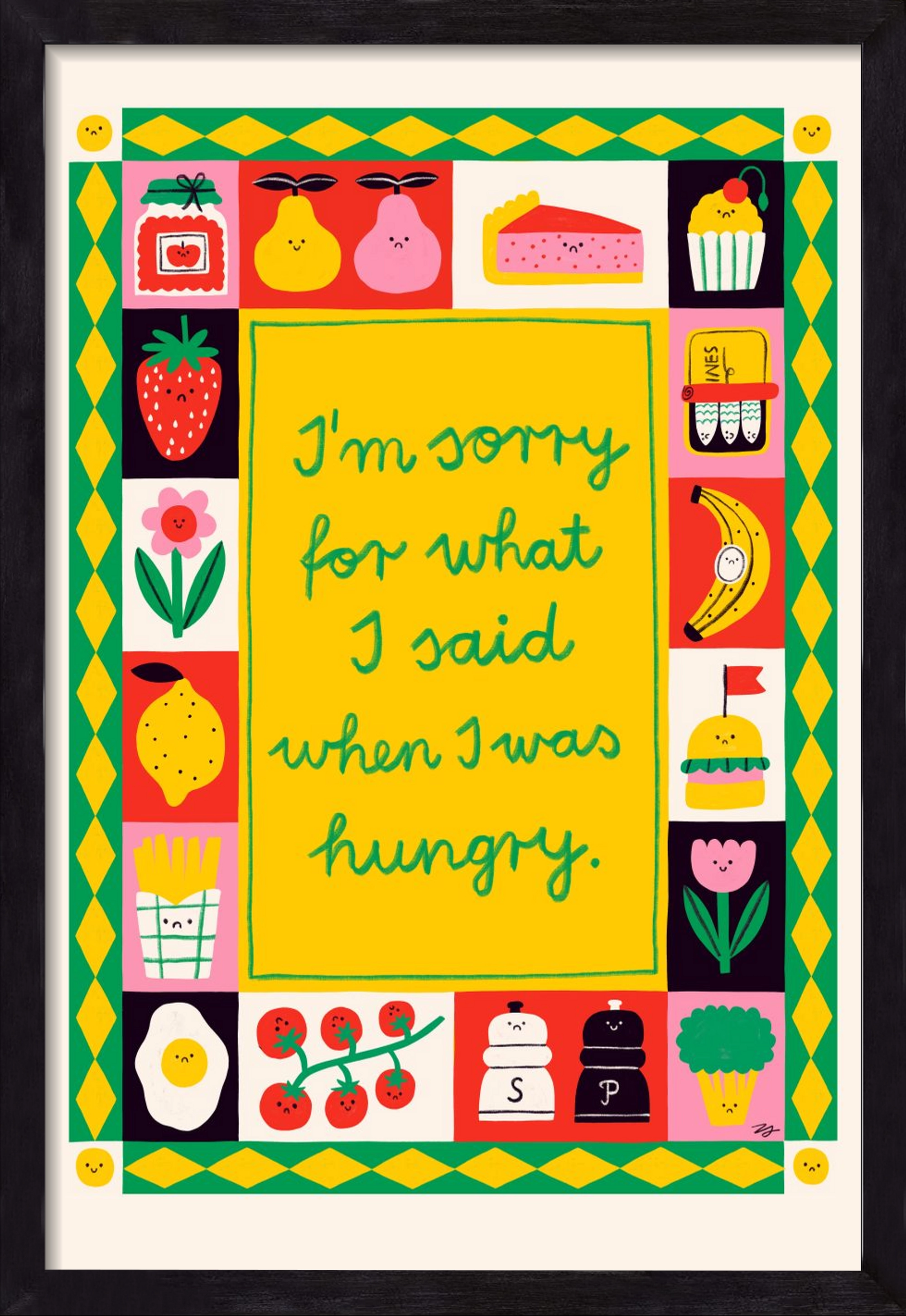 Sorry, 40x60 cm (40x60 cm), Fekete keret